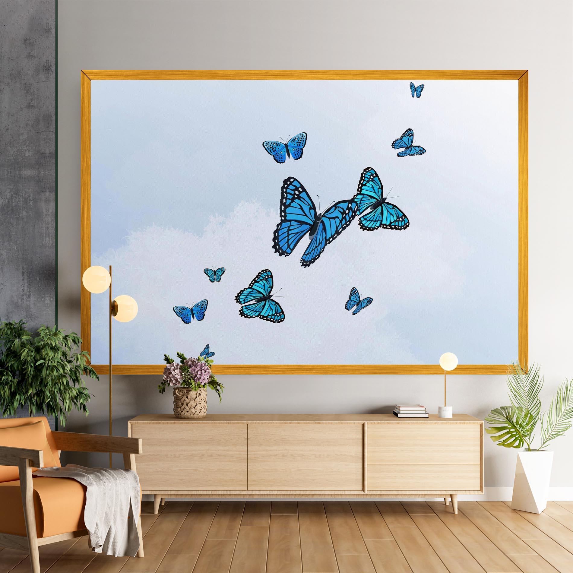 Vászonkép Blue Sky Butterfly mockup 9