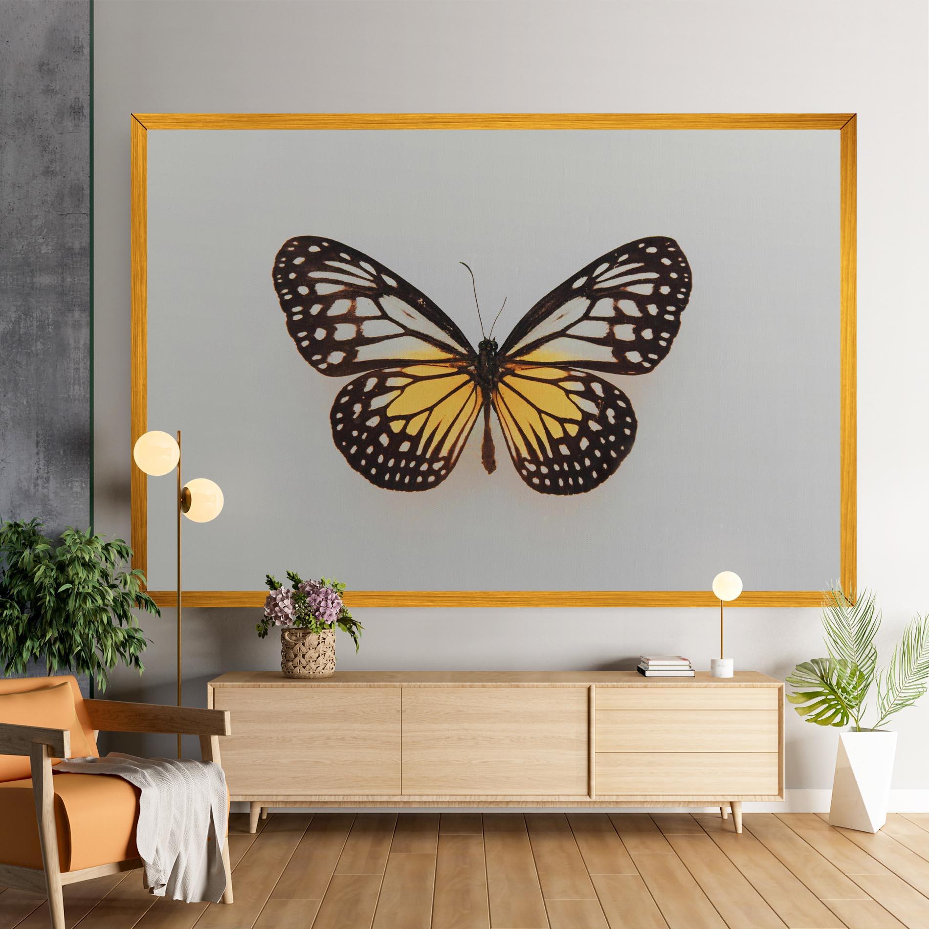 Vászonkép Butterfly On Grey mockup 9
