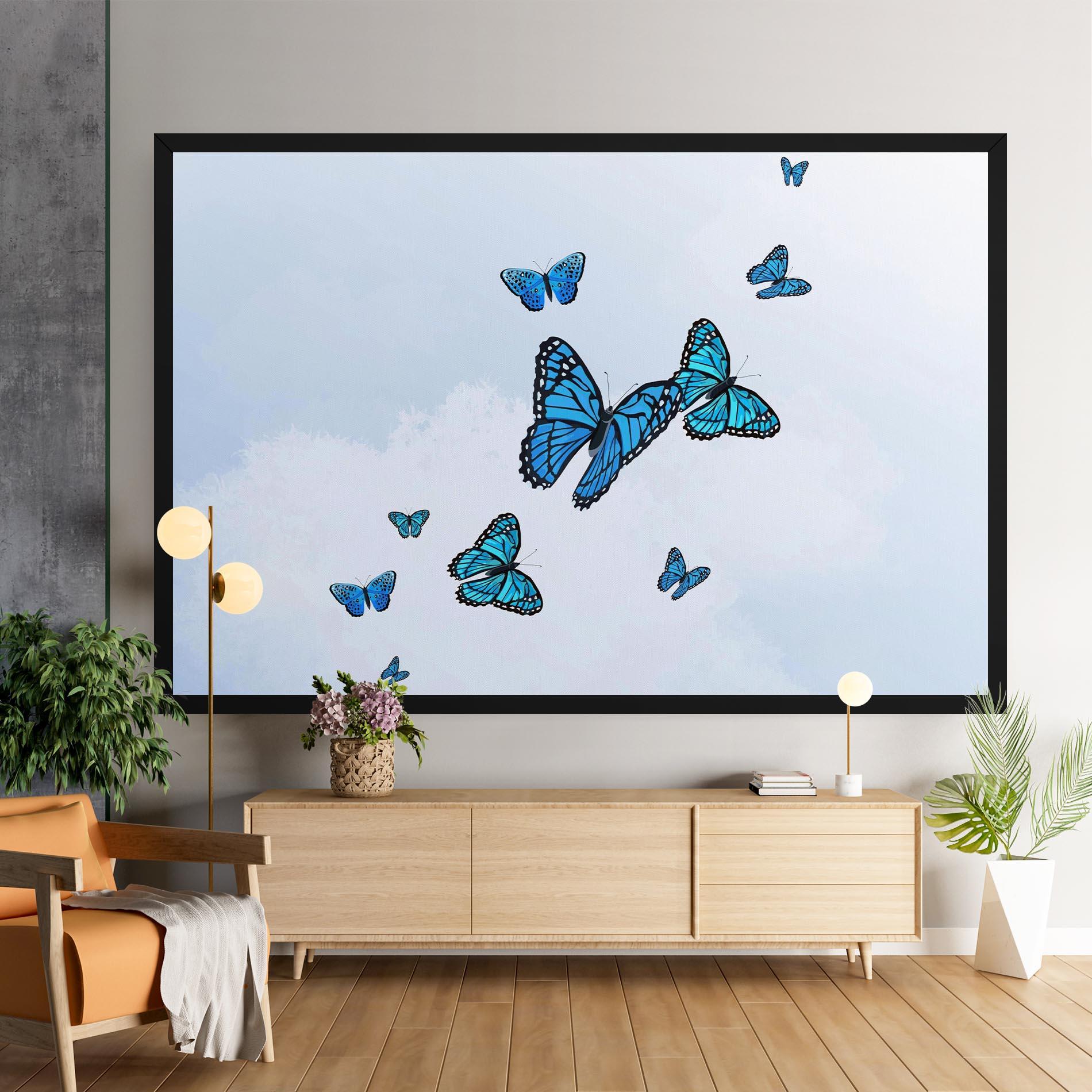 Vászonkép Blue Sky Butterfly mockup 9