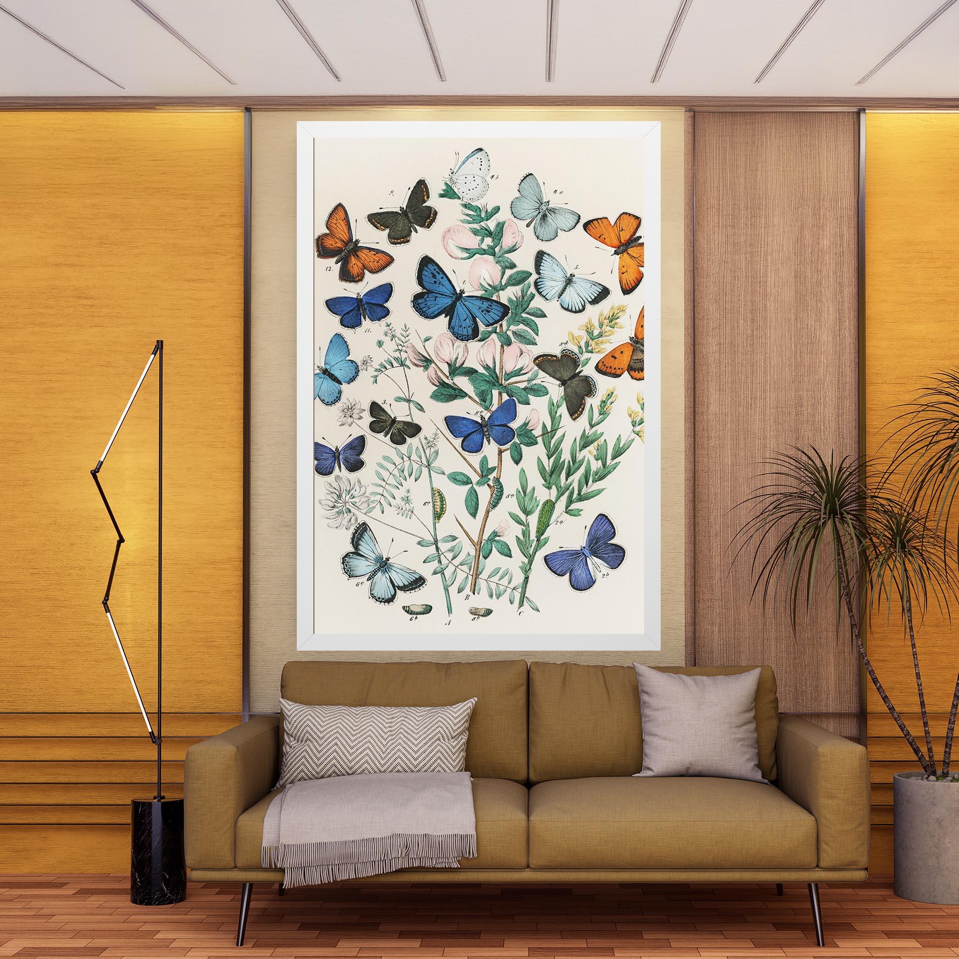 Vászonkép Blue Orange Butterflies mockup 9