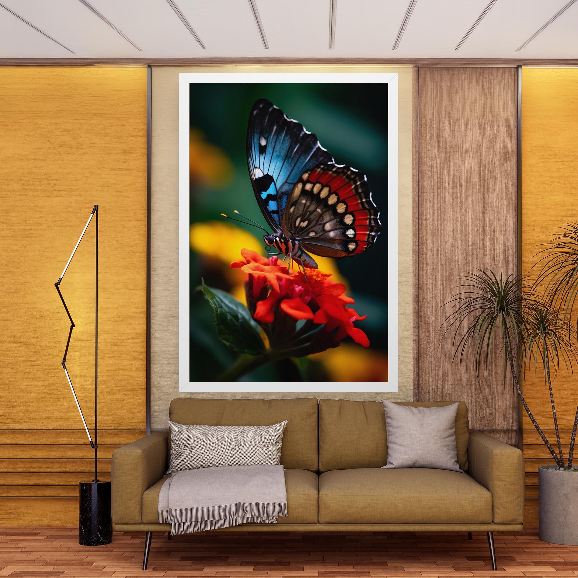 Vászonkép Blue Red Butterfly mockup 9