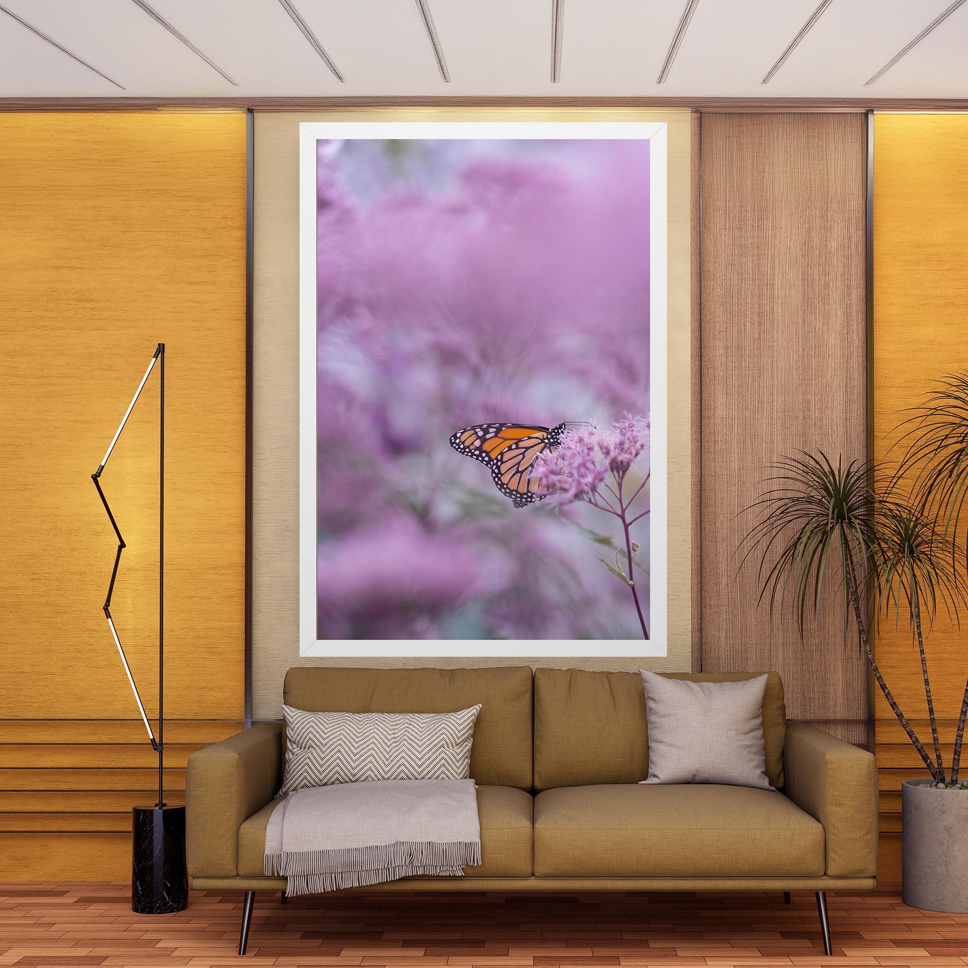 Vászonkép Purple Flower Butterfly mockup 9