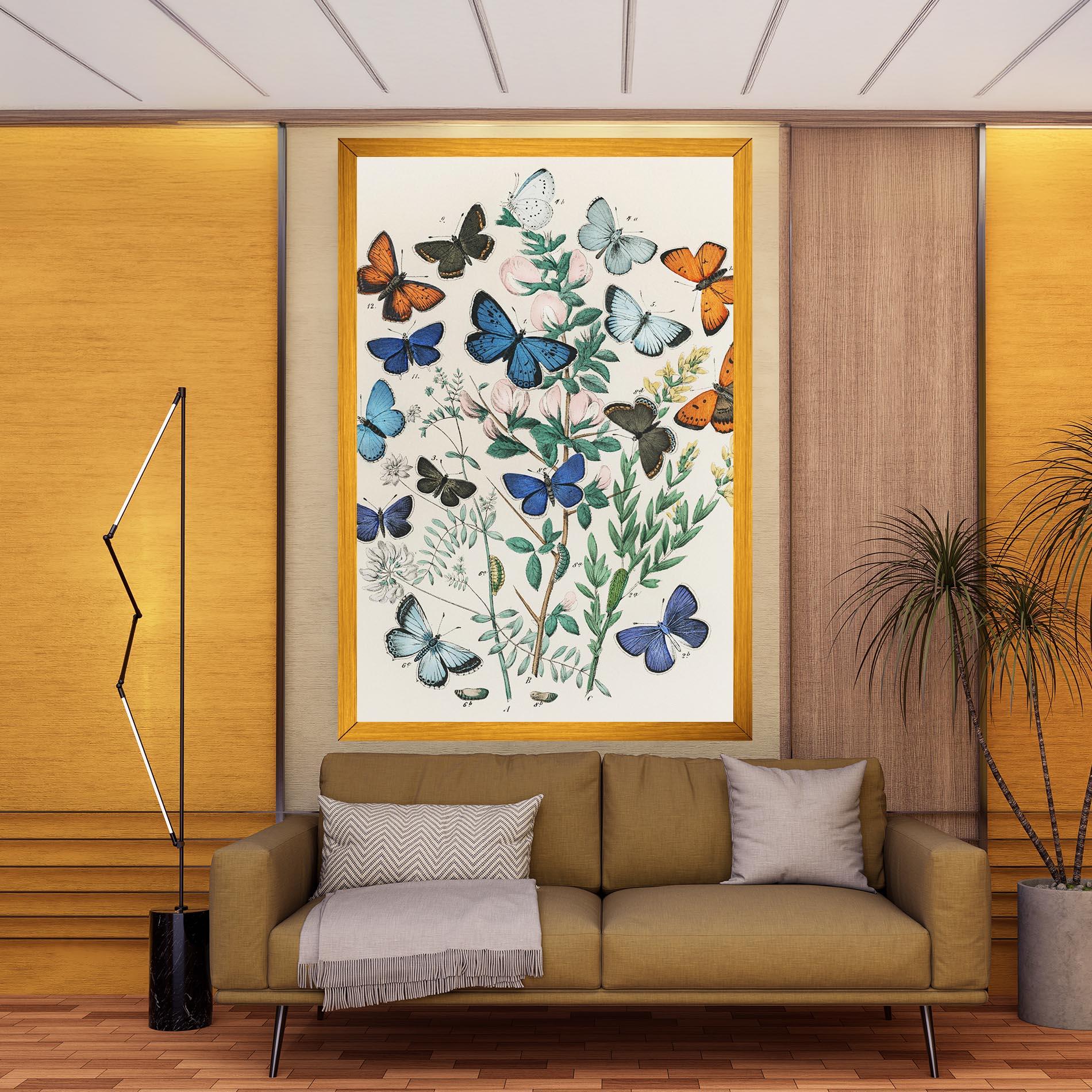 Vászonkép Blue Orange Butterflies mockup 9