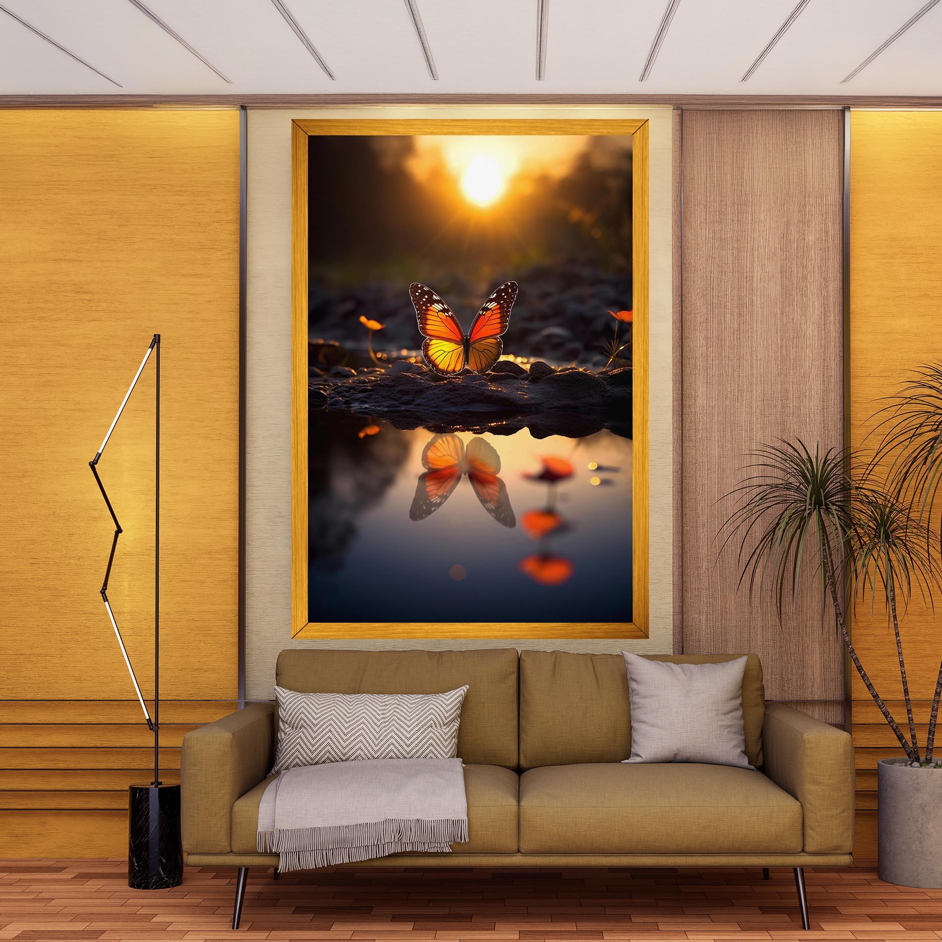 Vászonkép Sun Water Butterfly mockup 9