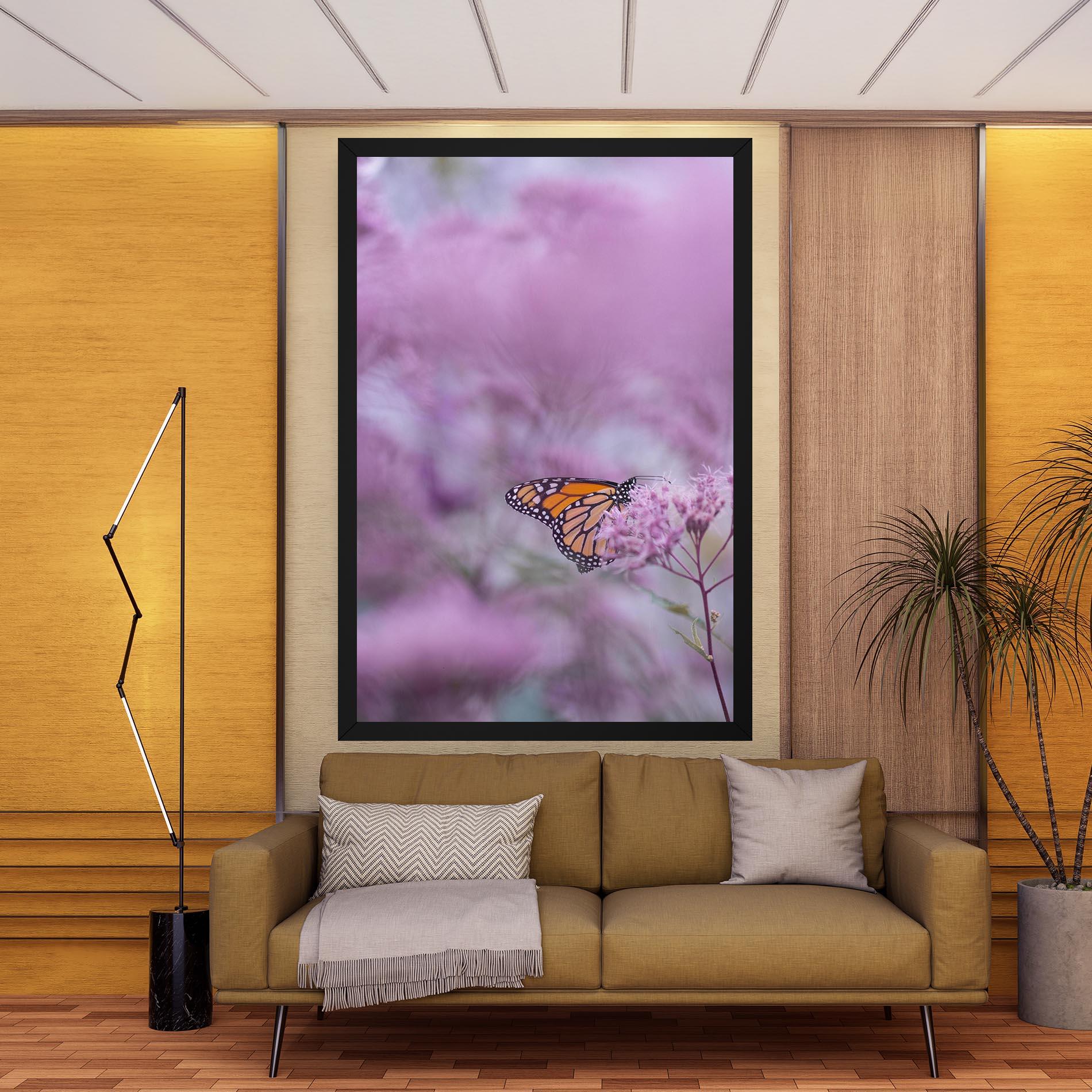 Vászonkép Purple Flower Butterfly mockup 9