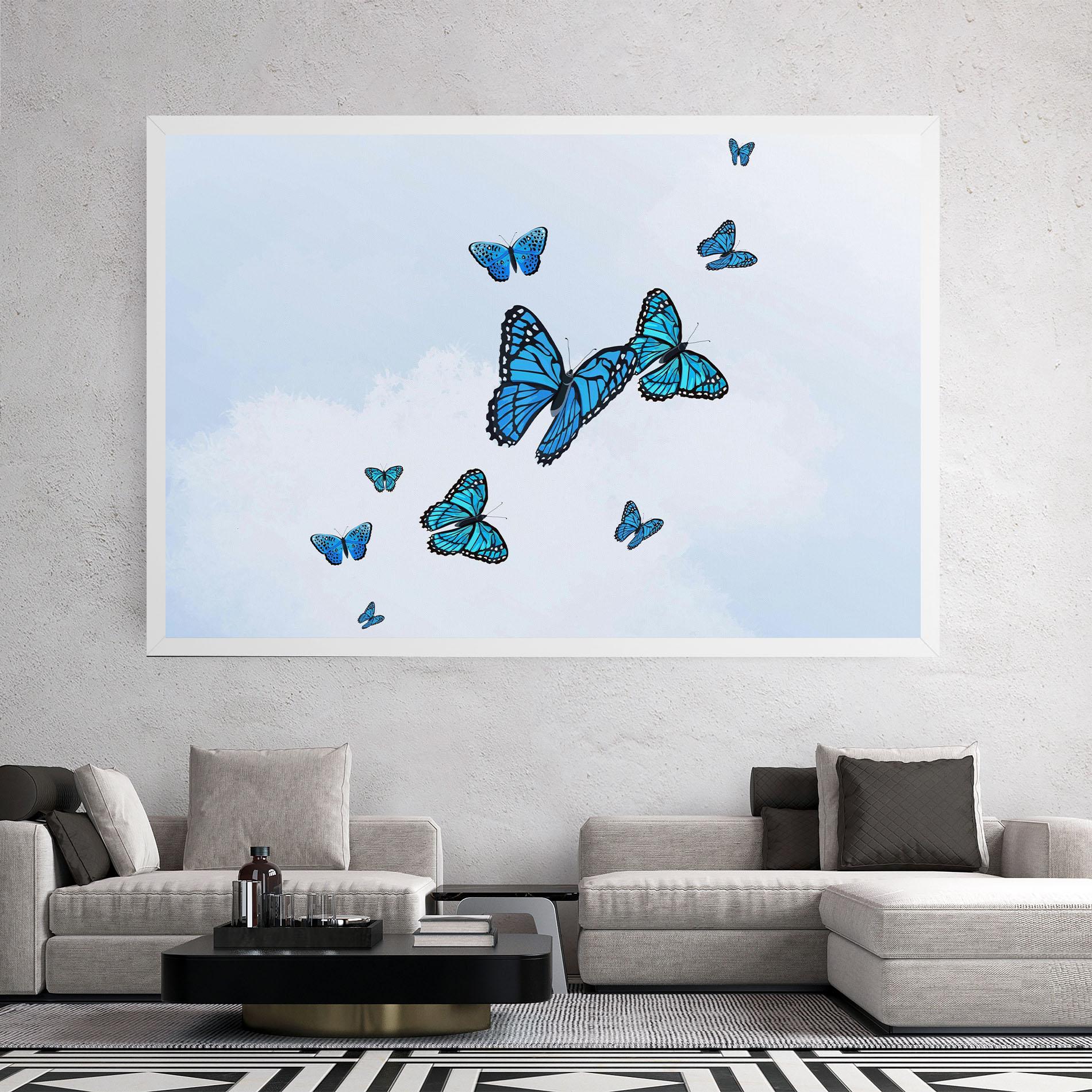 Vászonkép Blue Sky Butterfly mockup 2