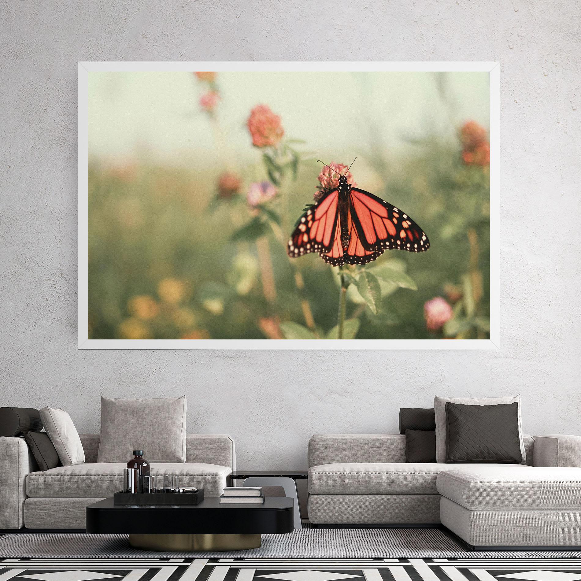 Vászonkép Light Red Butterfly mockup 2