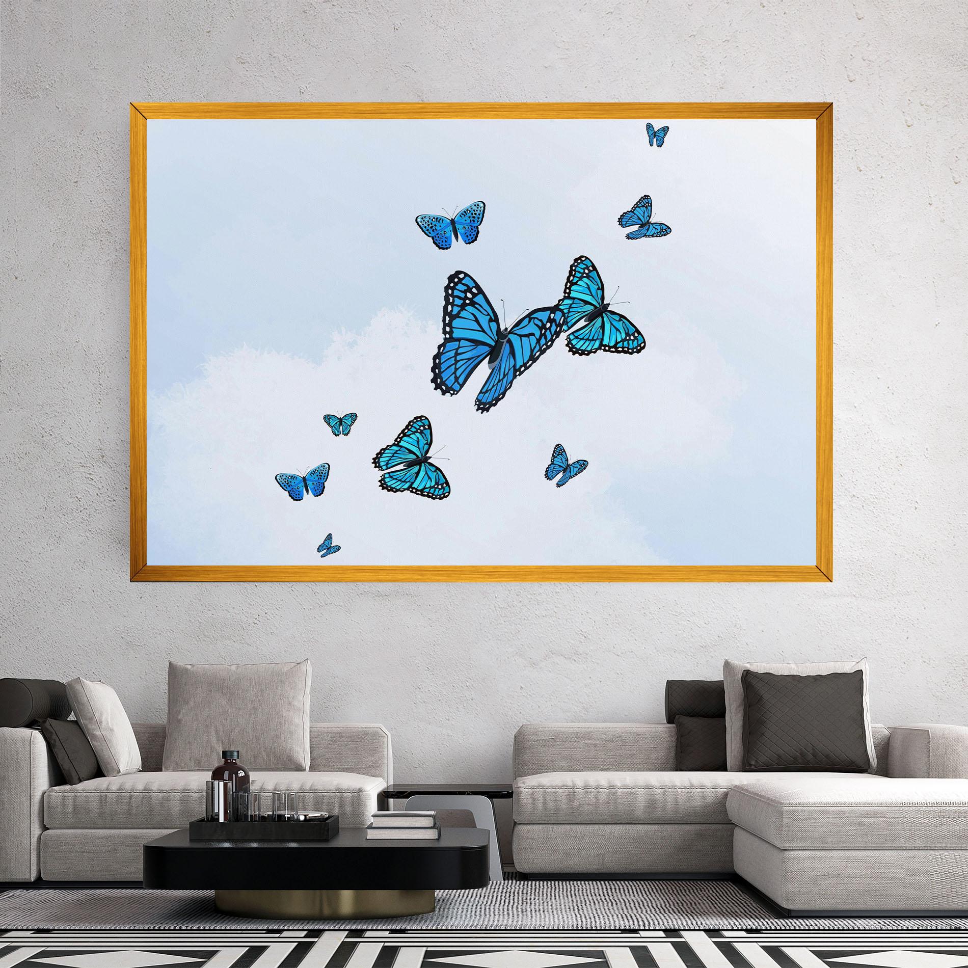 Vászonkép Blue Sky Butterfly mockup 2