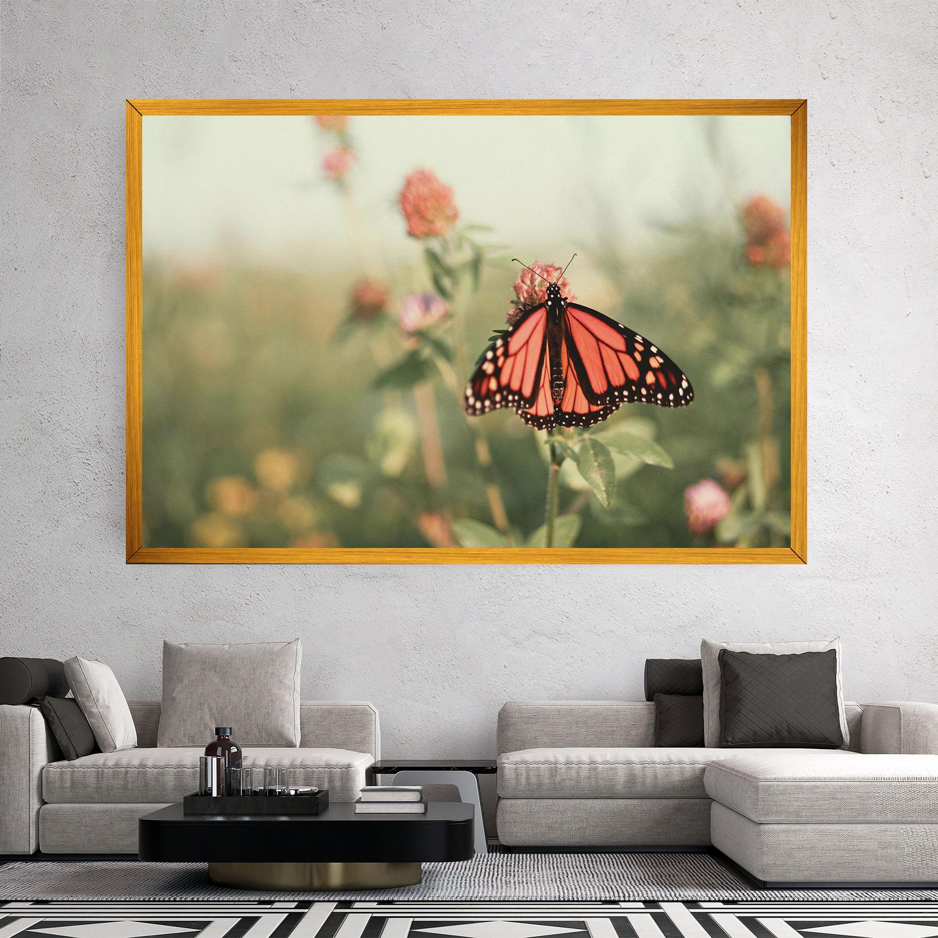 Vászonkép Light Red Butterfly mockup 2