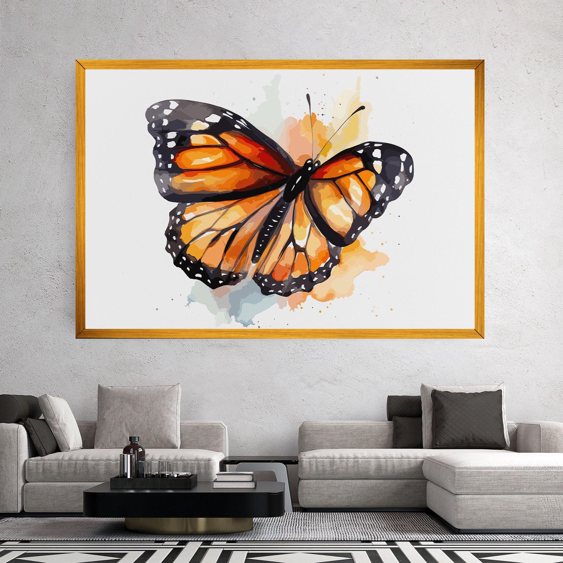 Vászonkép Orange Butterfly mockup 2