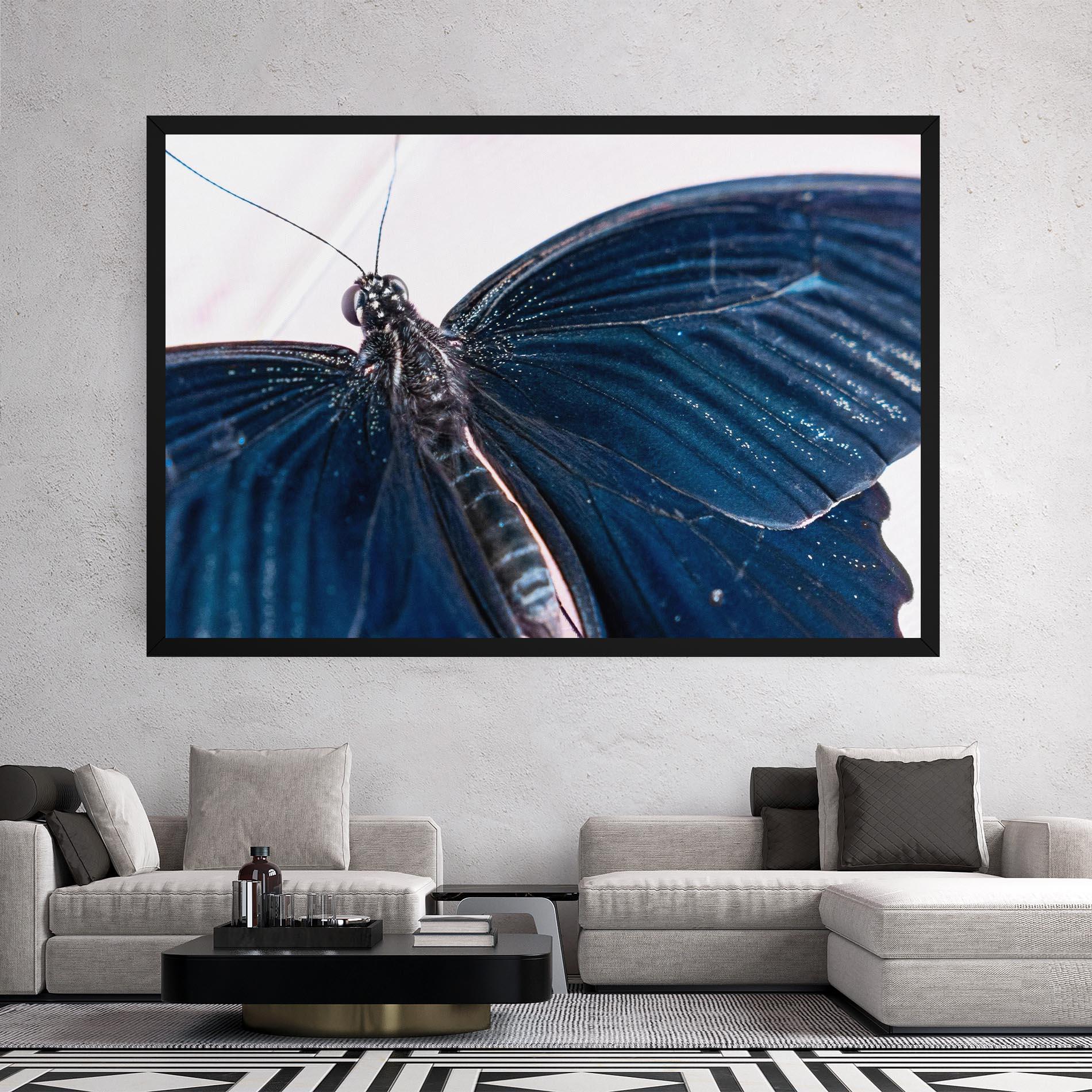 Vászonkép Blue Butterfly mockup 2