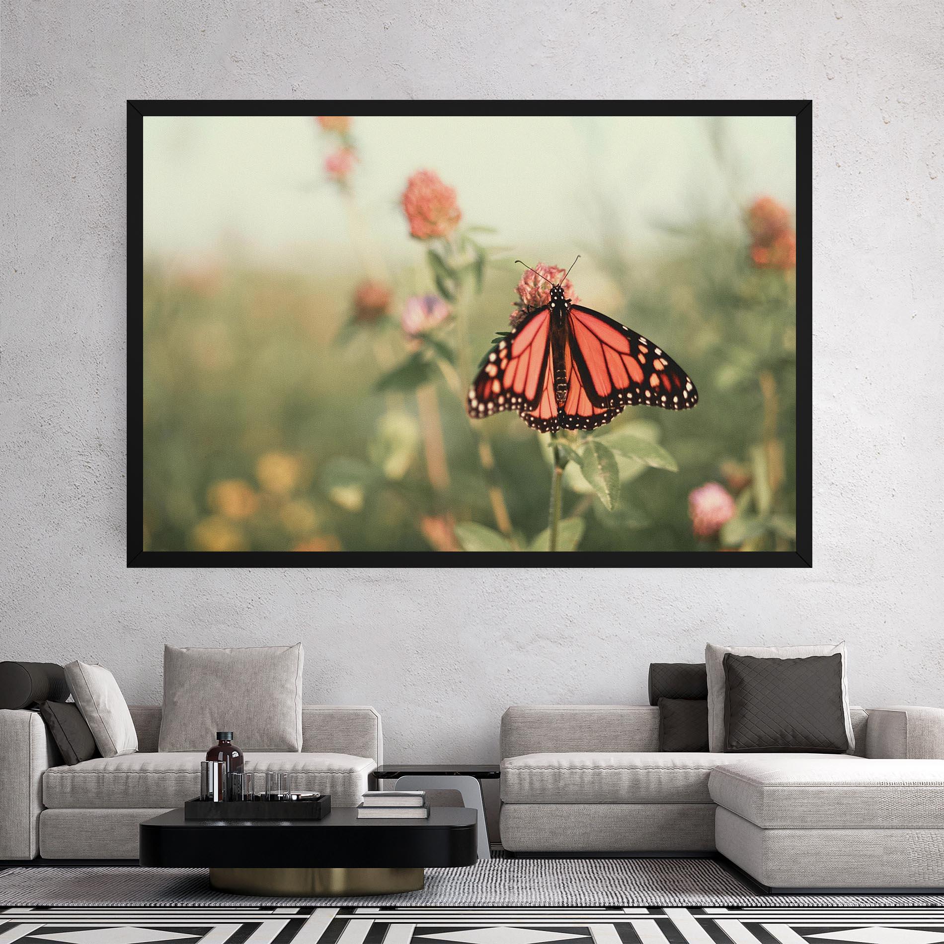 Vászonkép Light Red Butterfly mockup 2
