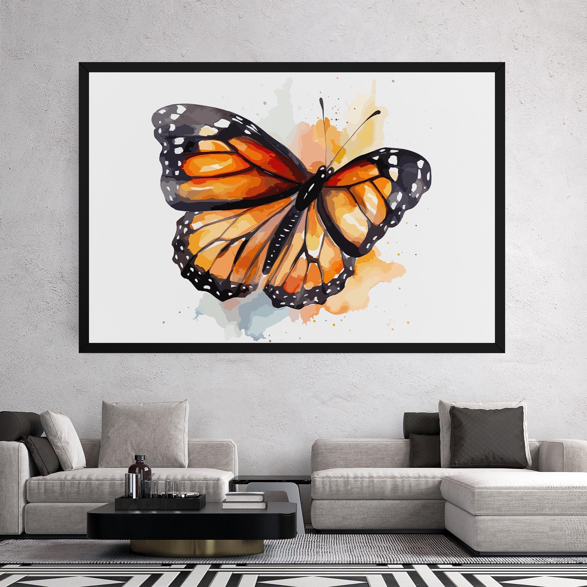 Vászonkép Orange Butterfly mockup 2