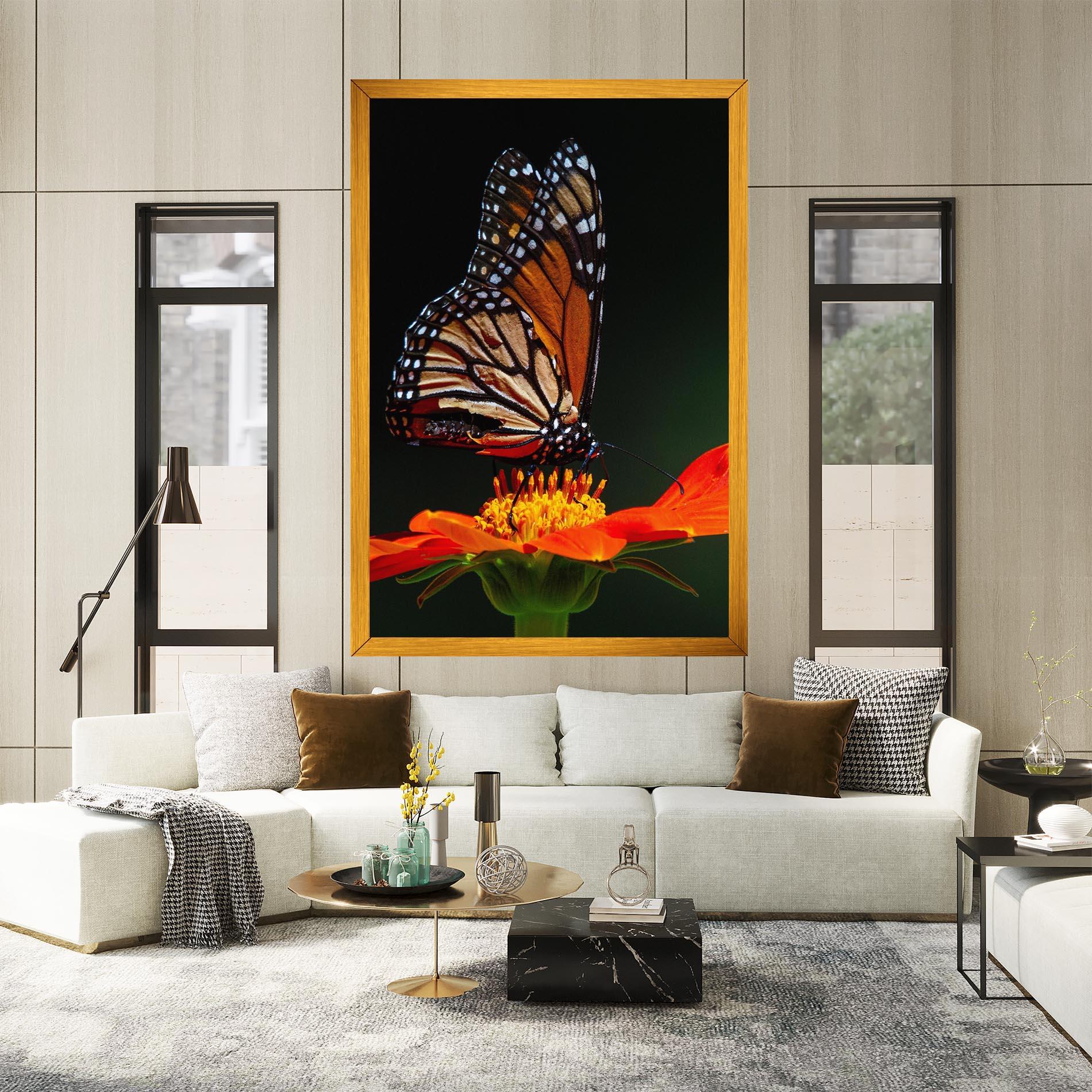 Vászonkép Dark Orange Butterfy mockup 2