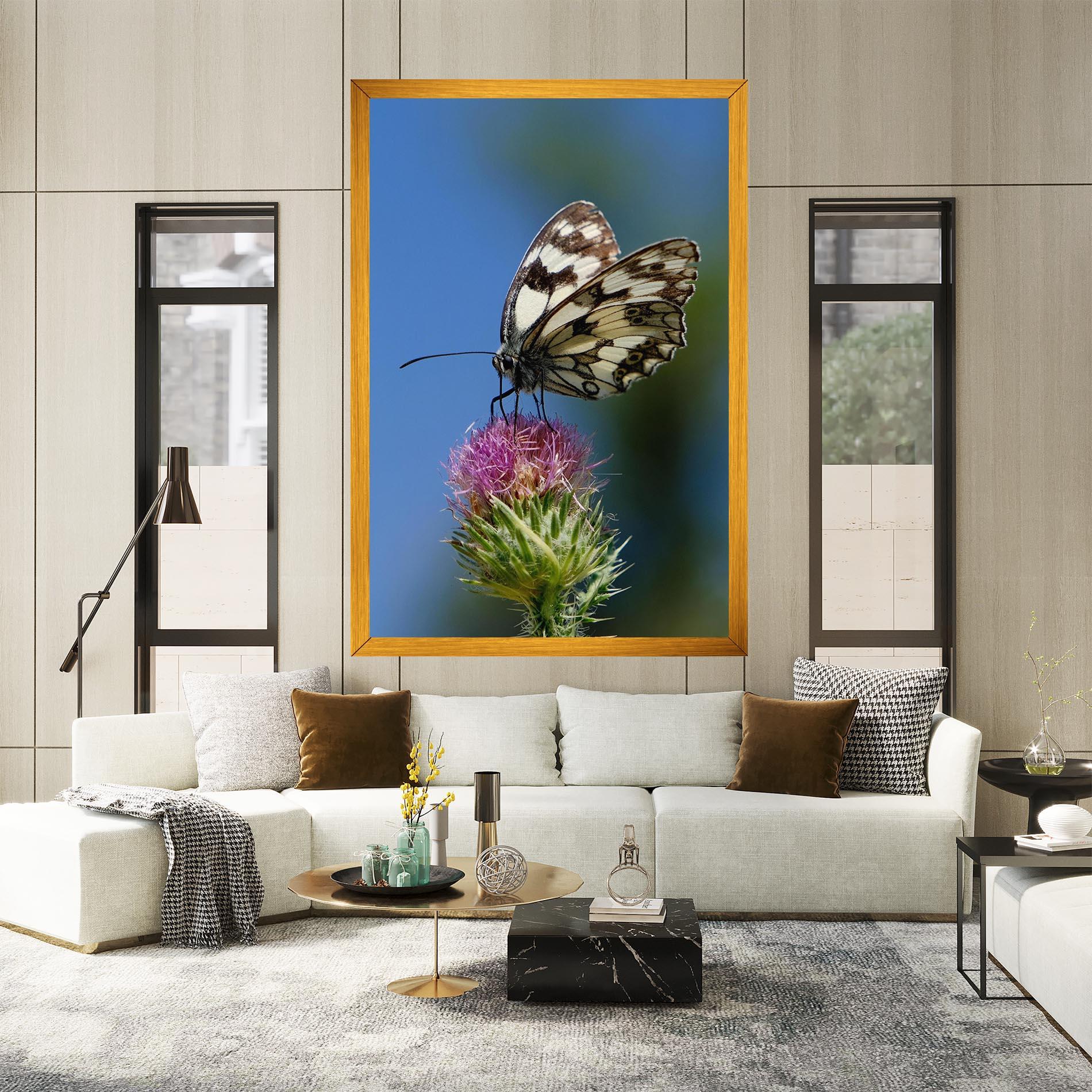 Vászonkép Grey White Butterfly mockup 2