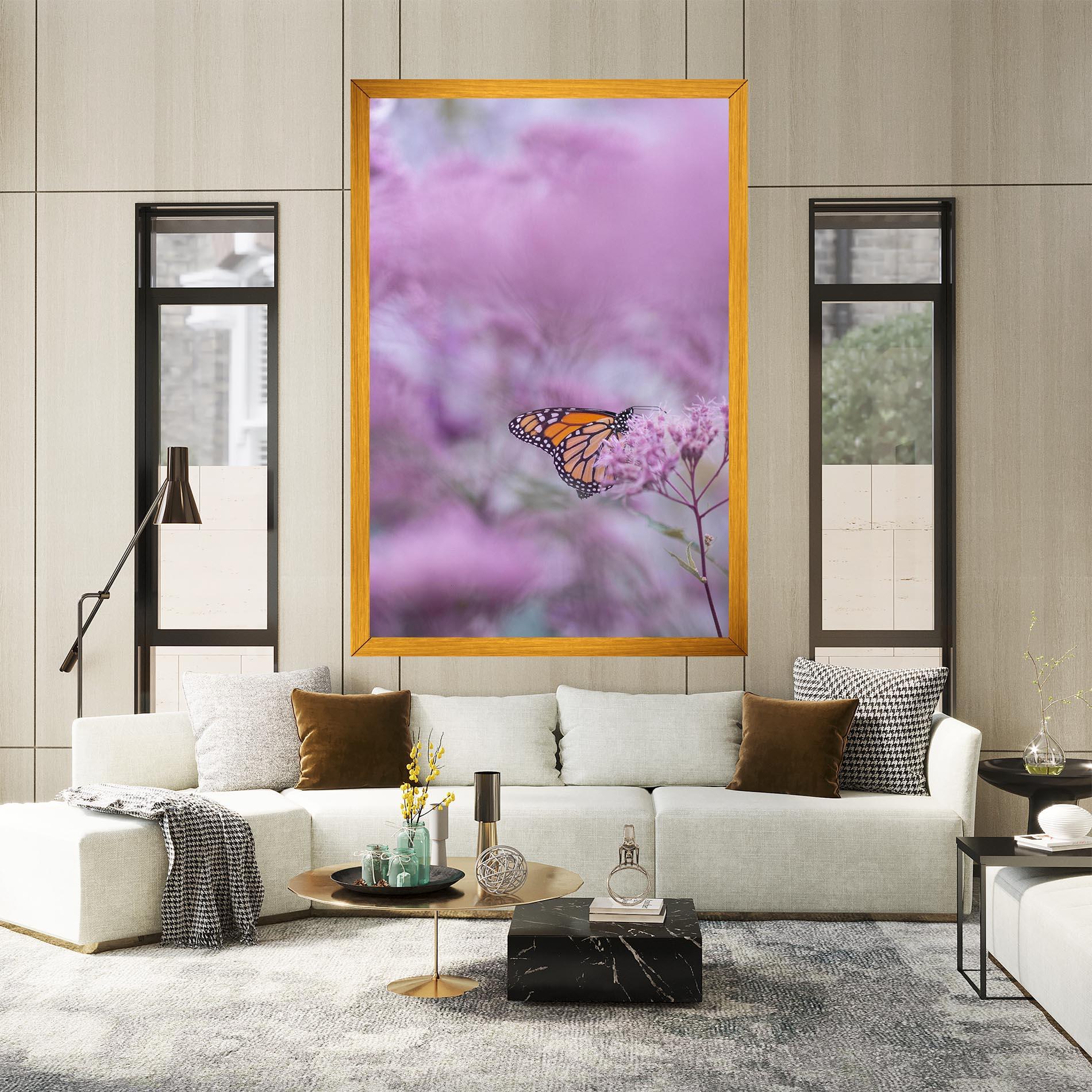 Vászonkép Purple Flower Butterfly mockup 2