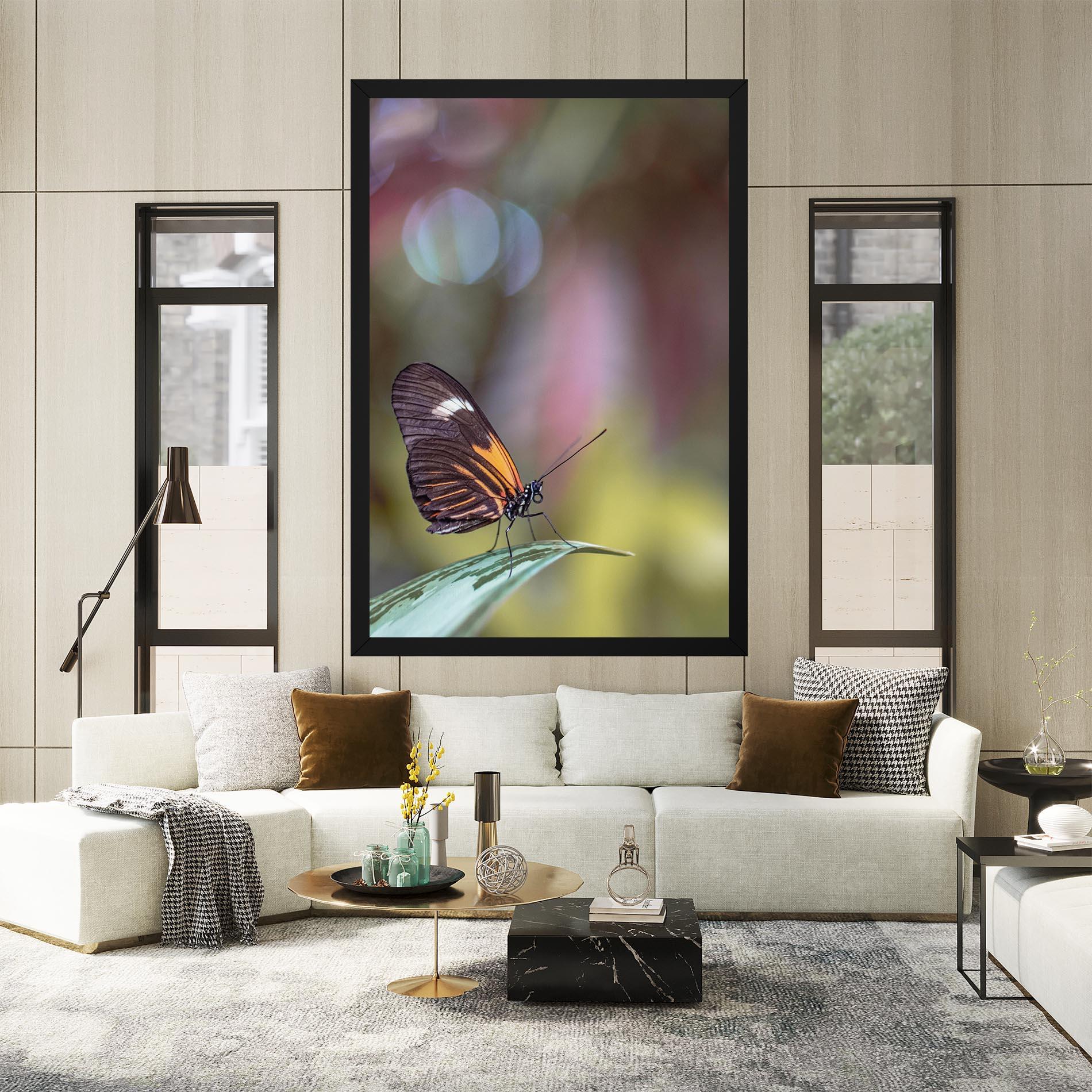 Vászonkép Dark Purple Butterfly mockup 2