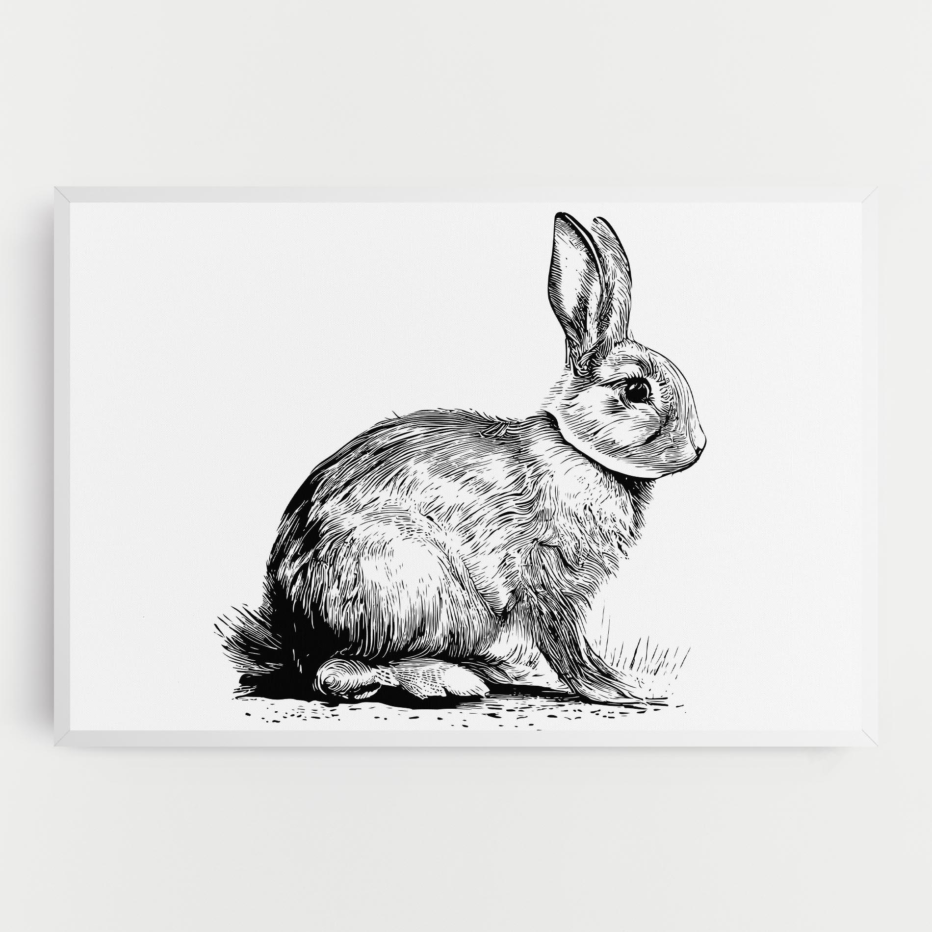 Vászonkép Bunny Black Lines mockup 0