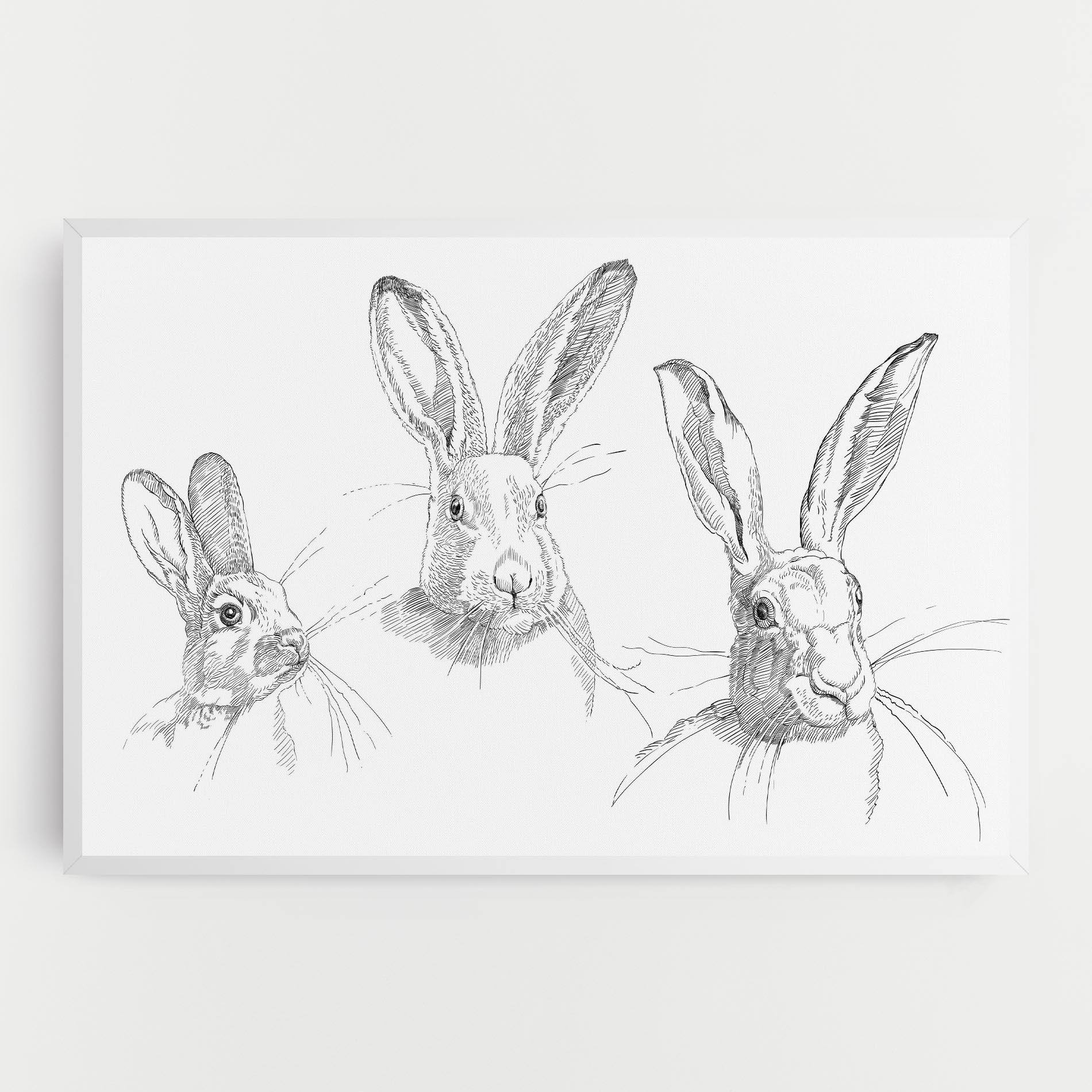 Vászonkép Hand Drawn Bunny mockup 0