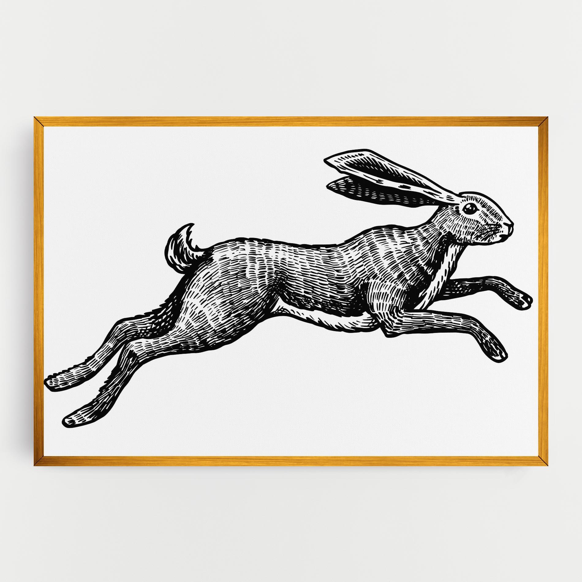 Vászonkép Black Line Bunny mockup 0