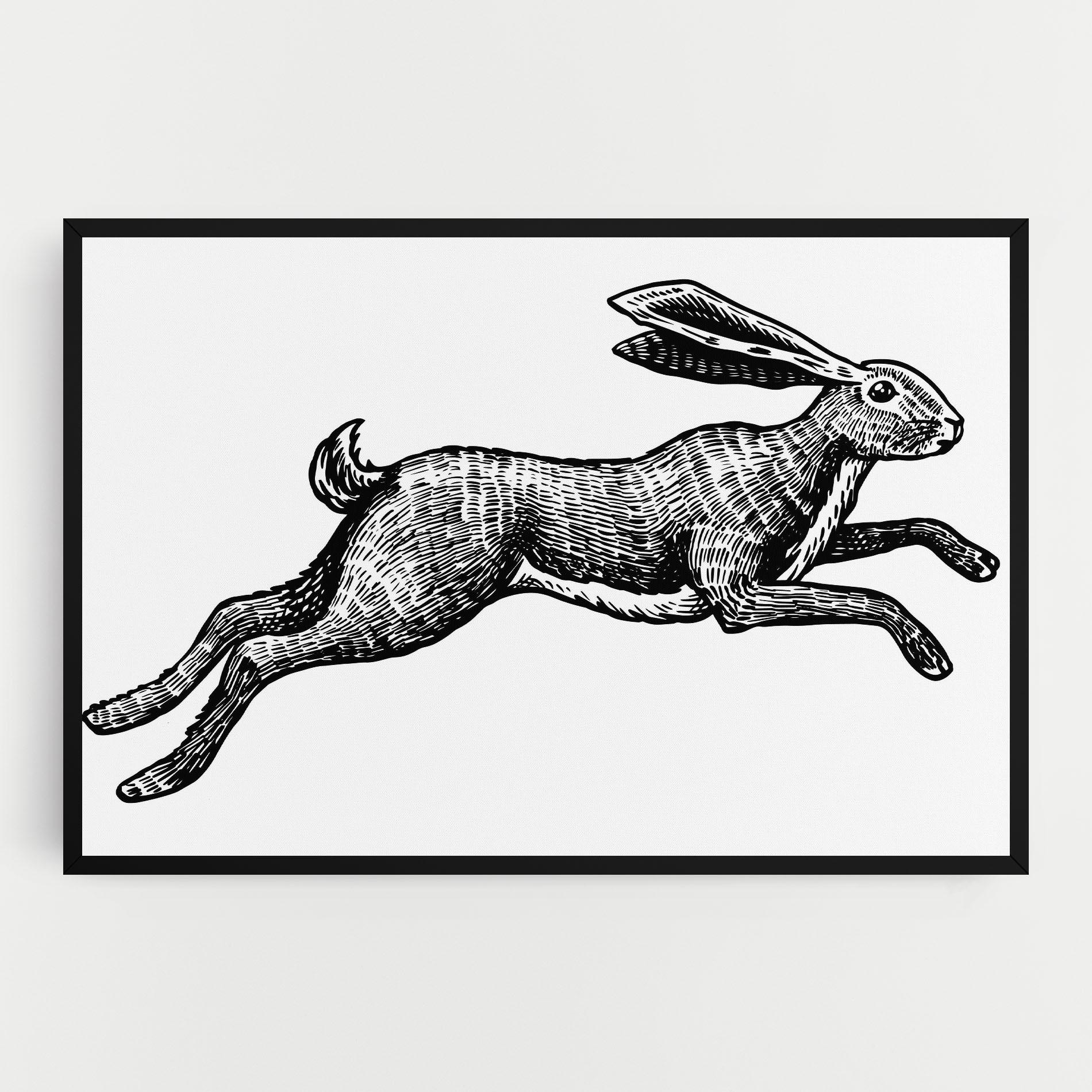 Vászonkép Black Line Bunny mockup 0