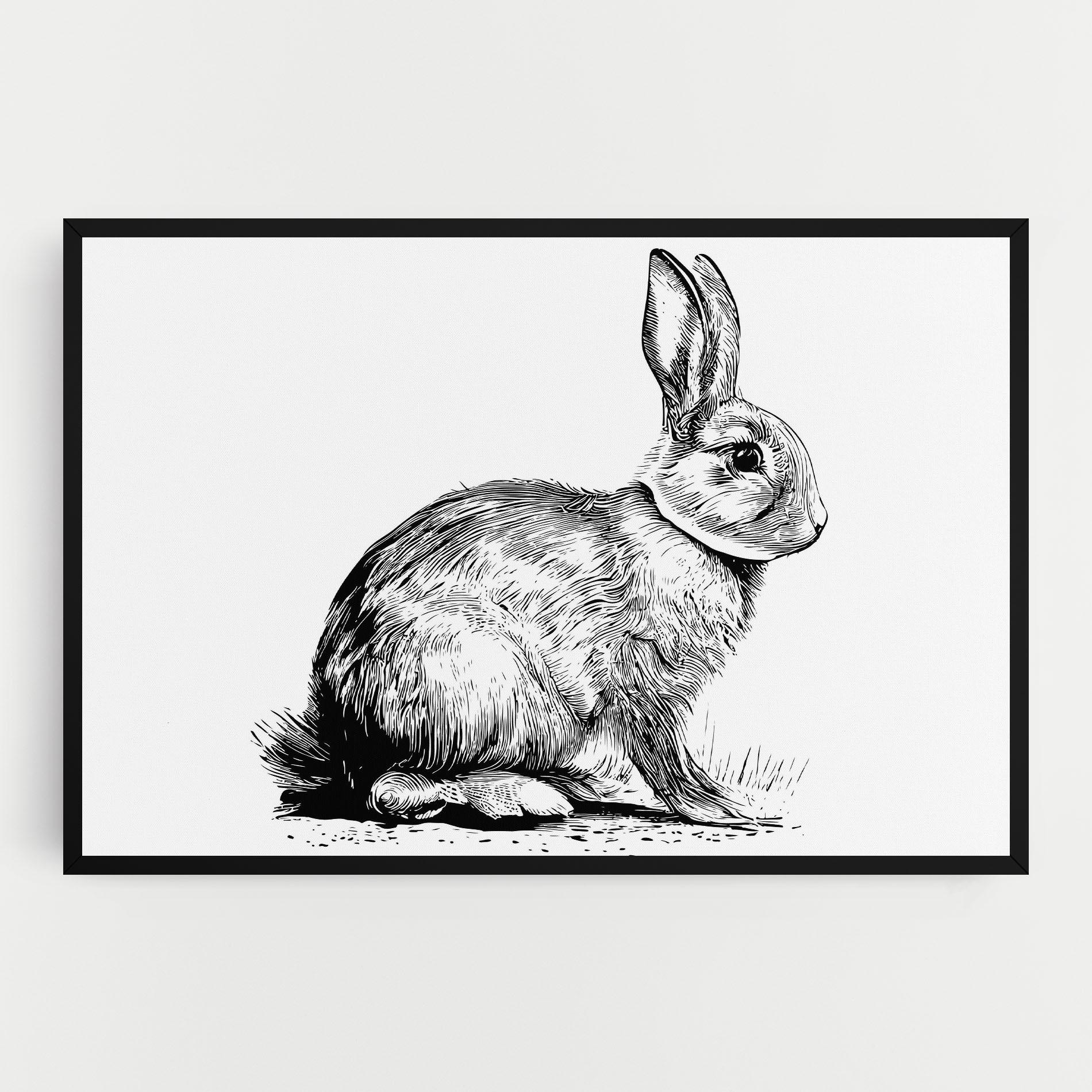 Vászonkép Bunny Black Lines mockup 0