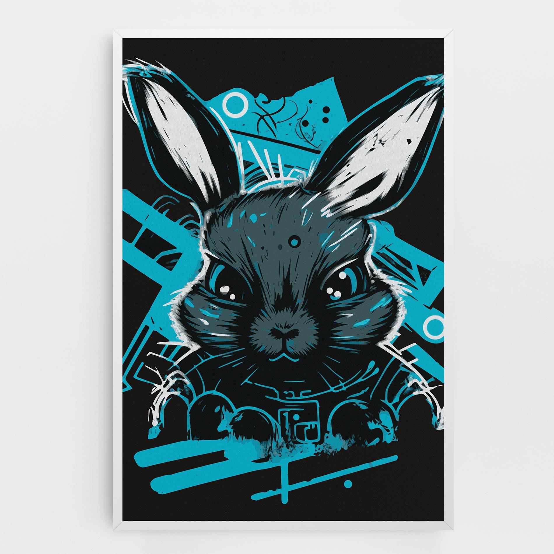 Vászonkép Grey Blue Bunny mockup 0