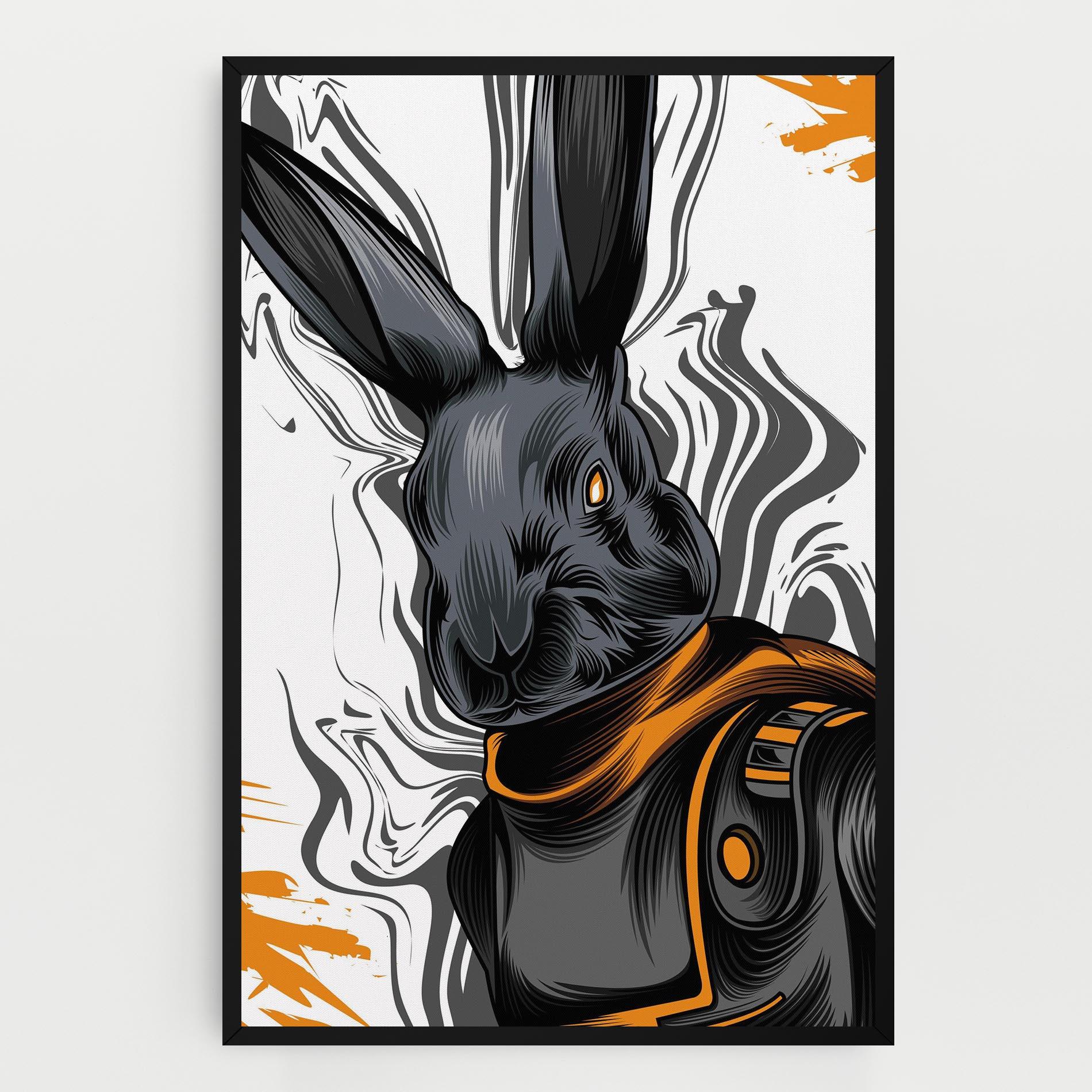 Vászonkép Cyborg Yellow Bunny mockup 0