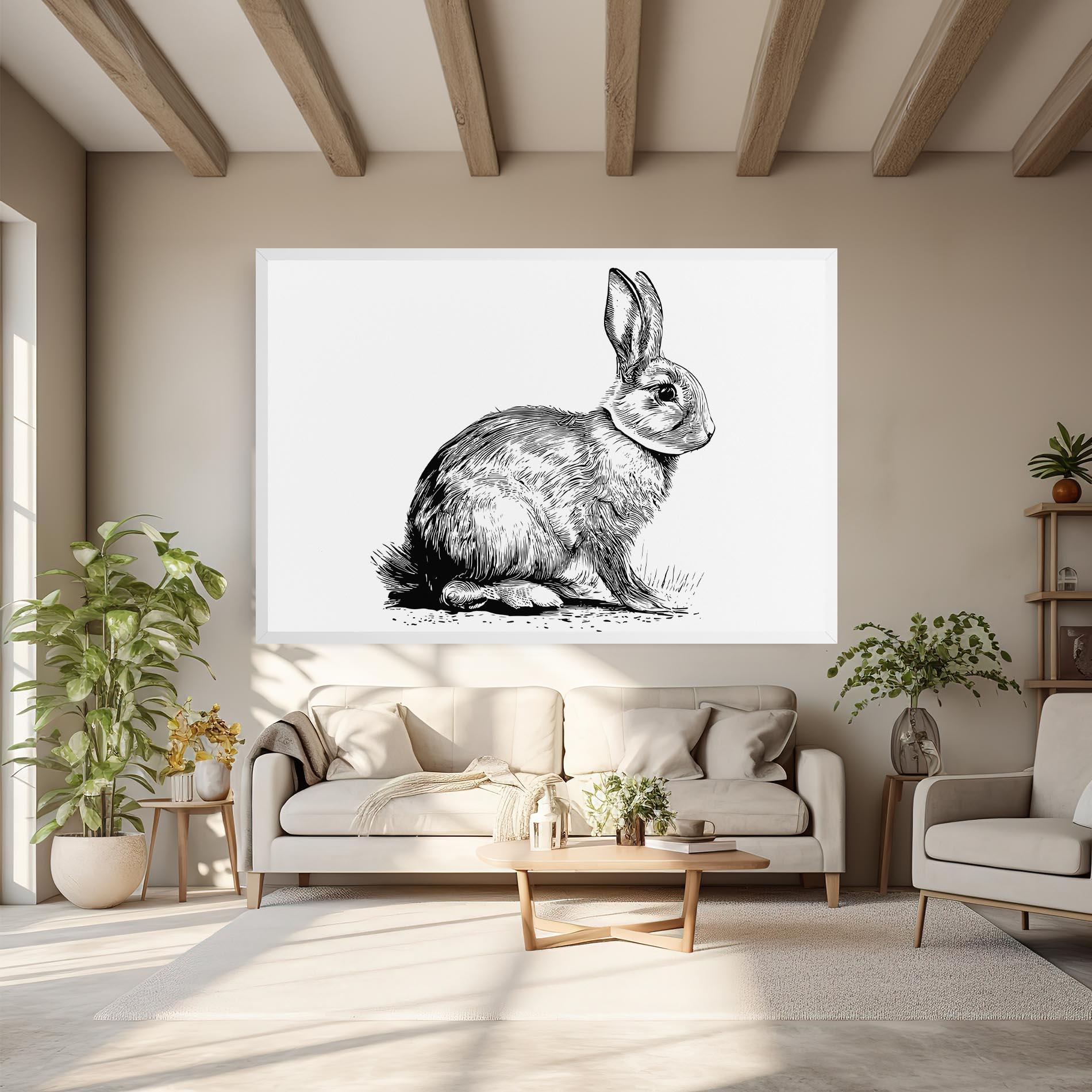 Vászonkép Bunny Black Lines mockup 6