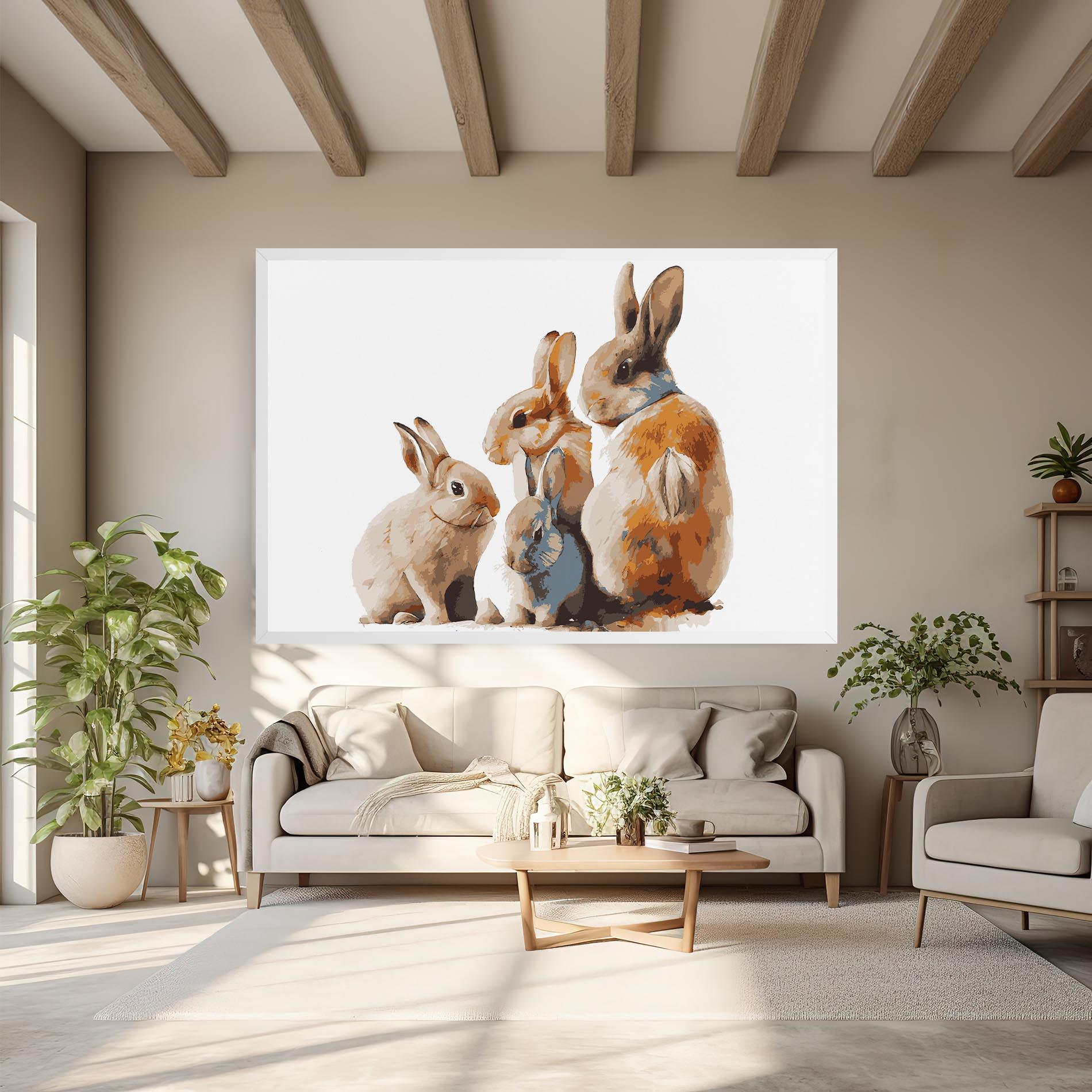 Vászonkép Bunny Family mockup 6