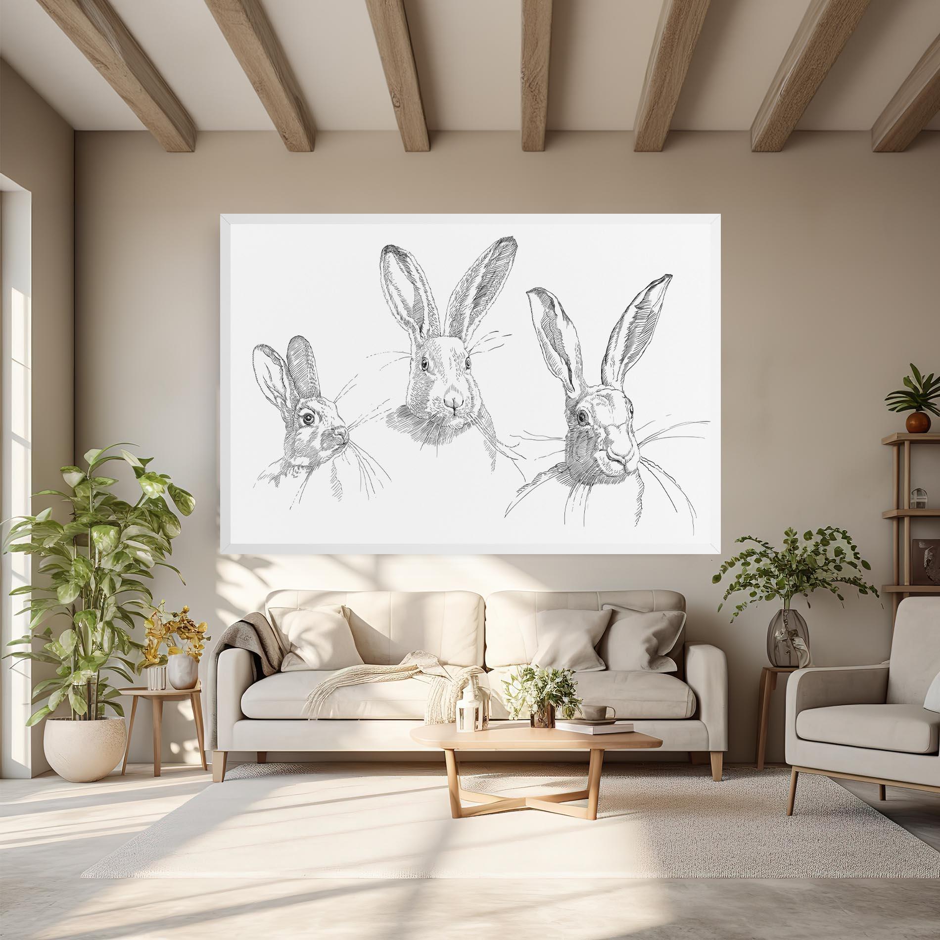 Vászonkép Hand Drawn Bunny mockup 6