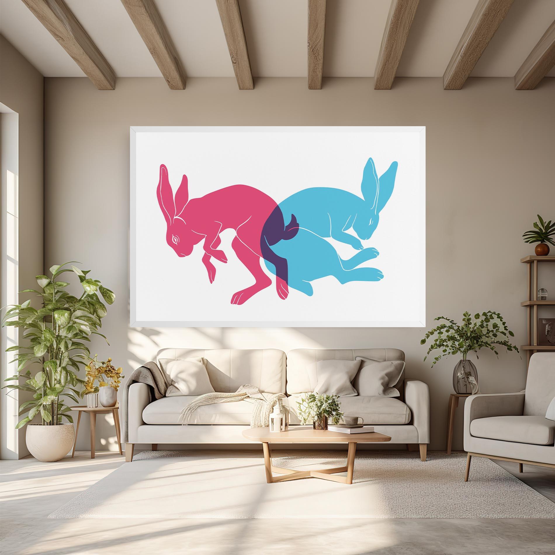 Vászonkép Rabbits Riso mockup 6