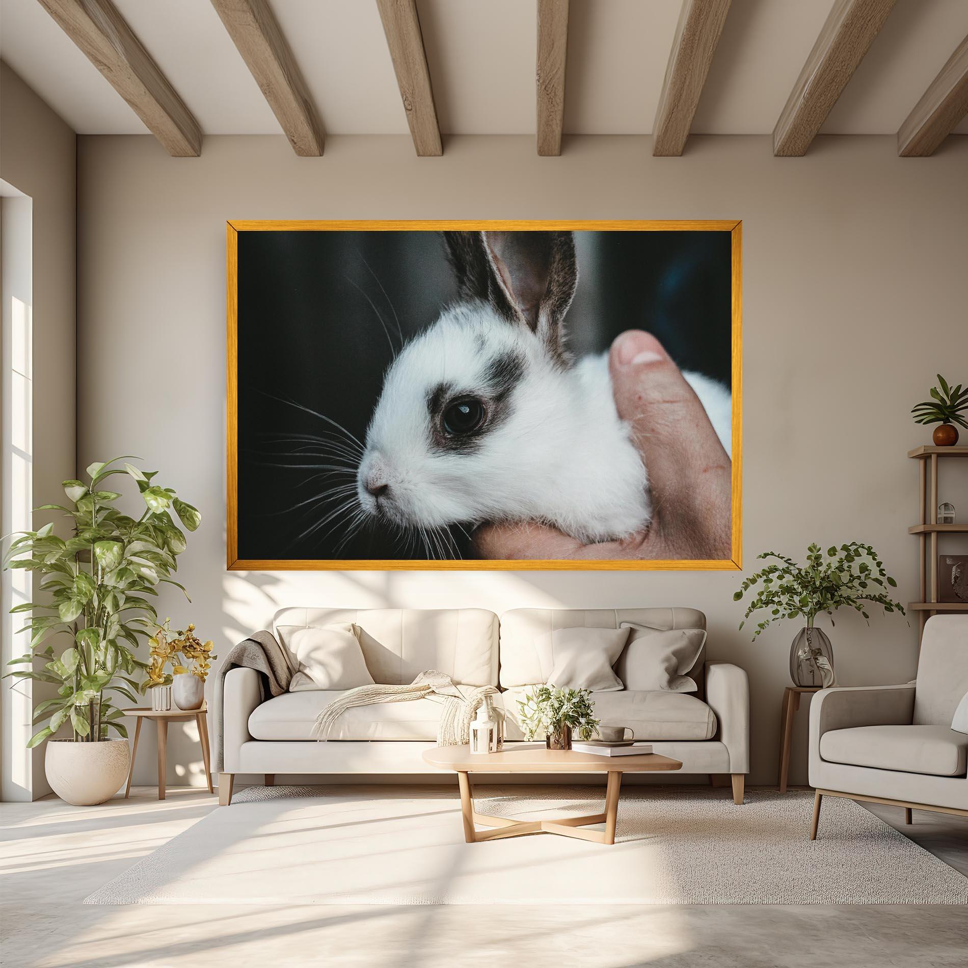 Vászonkép Holding Cute Bunny mockup 6