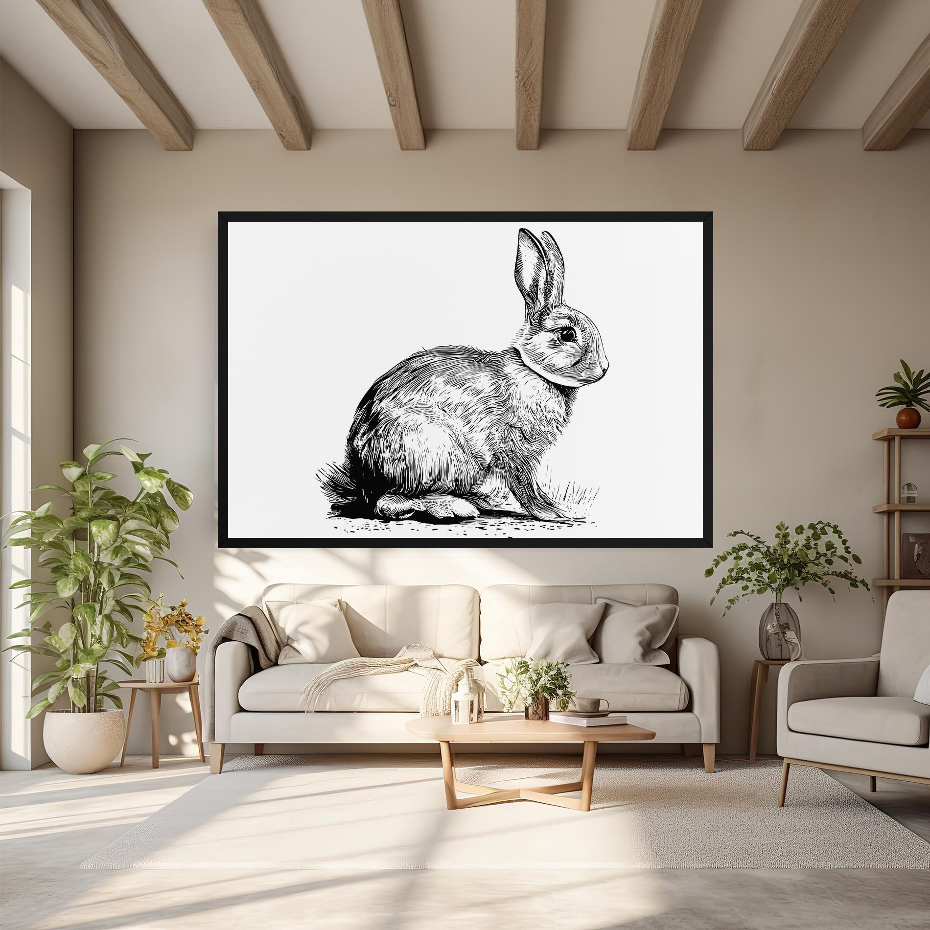 Vászonkép Bunny Black Lines mockup 6