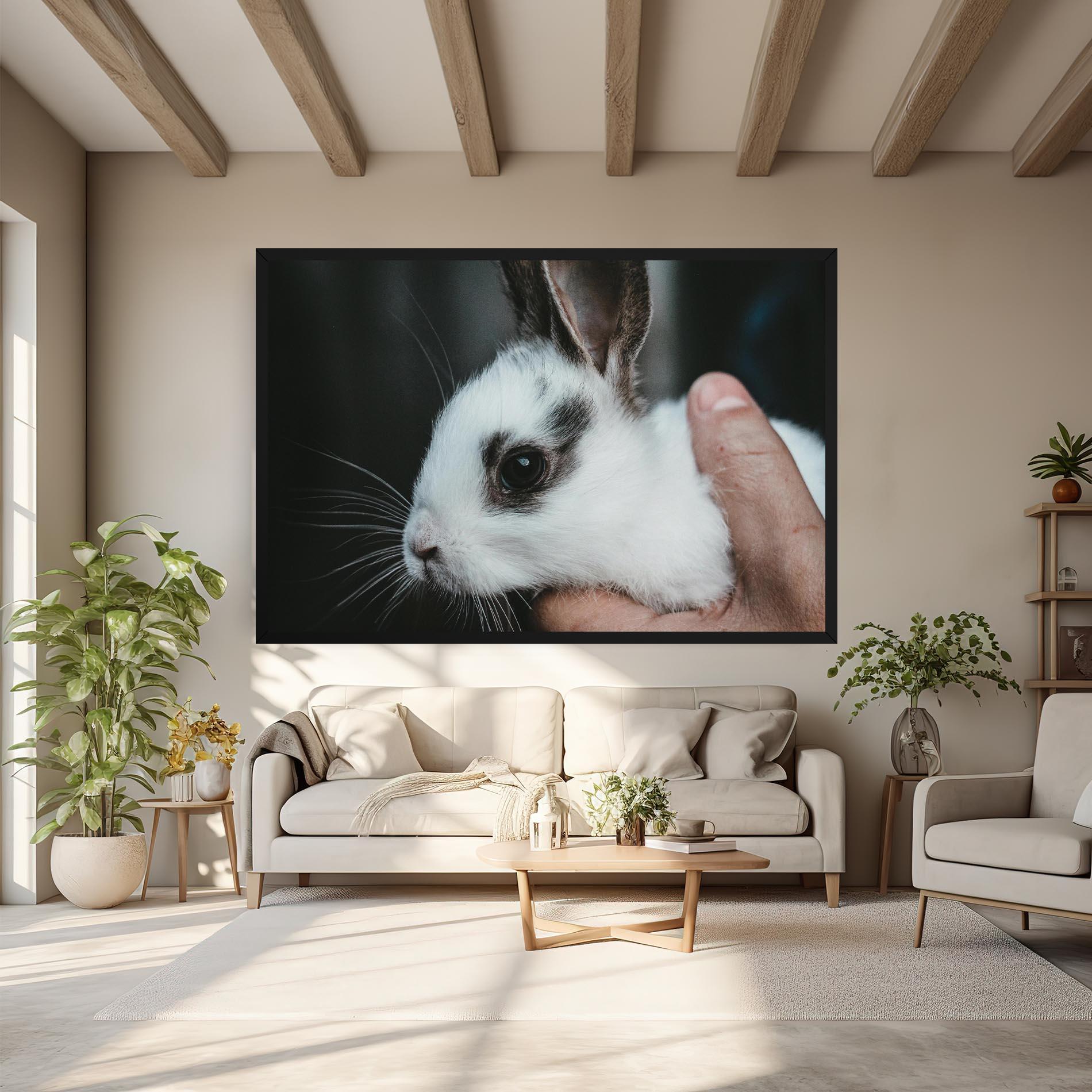 Vászonkép Holding Cute Bunny mockup 6