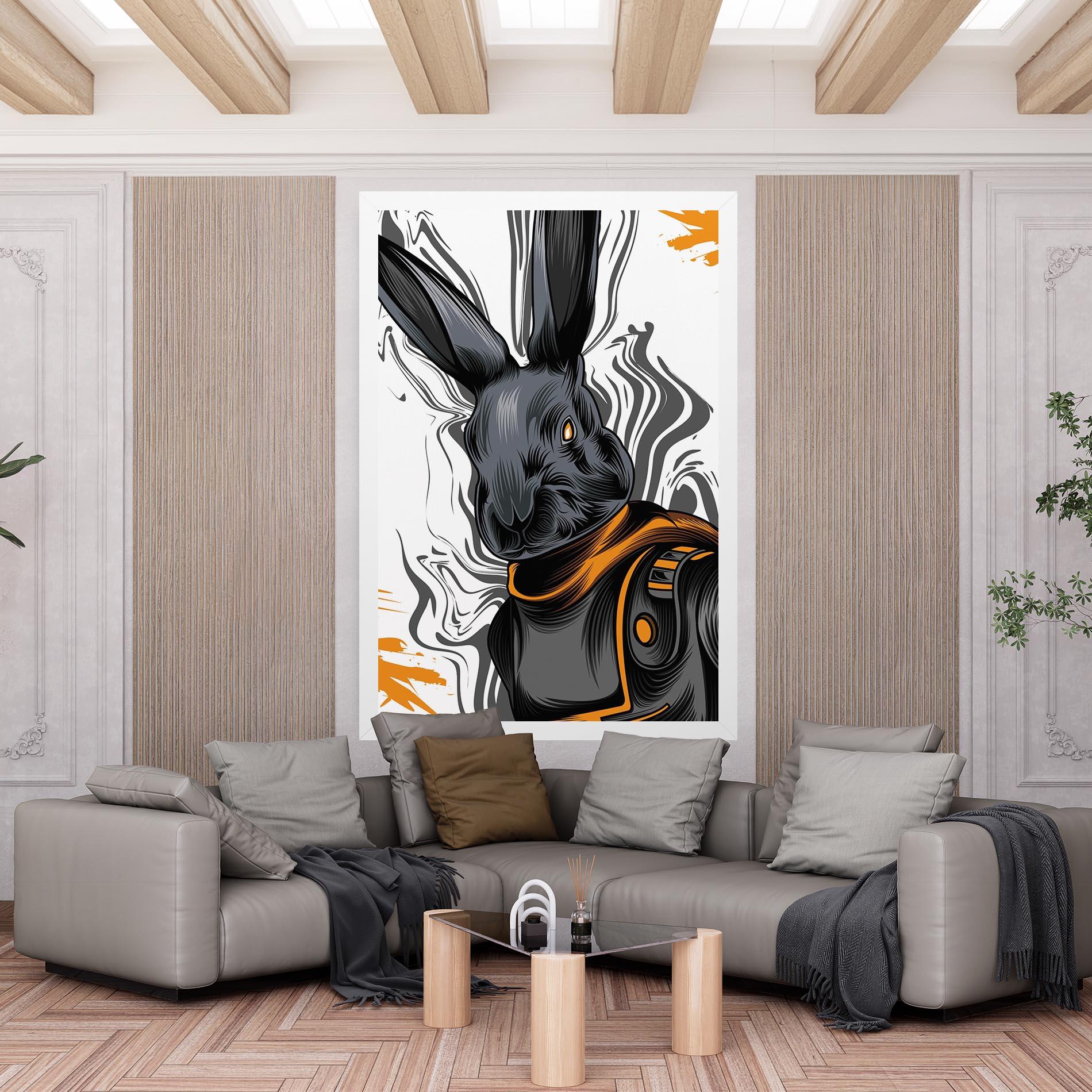 Vászonkép Cyborg Yellow Bunny mockup 6
