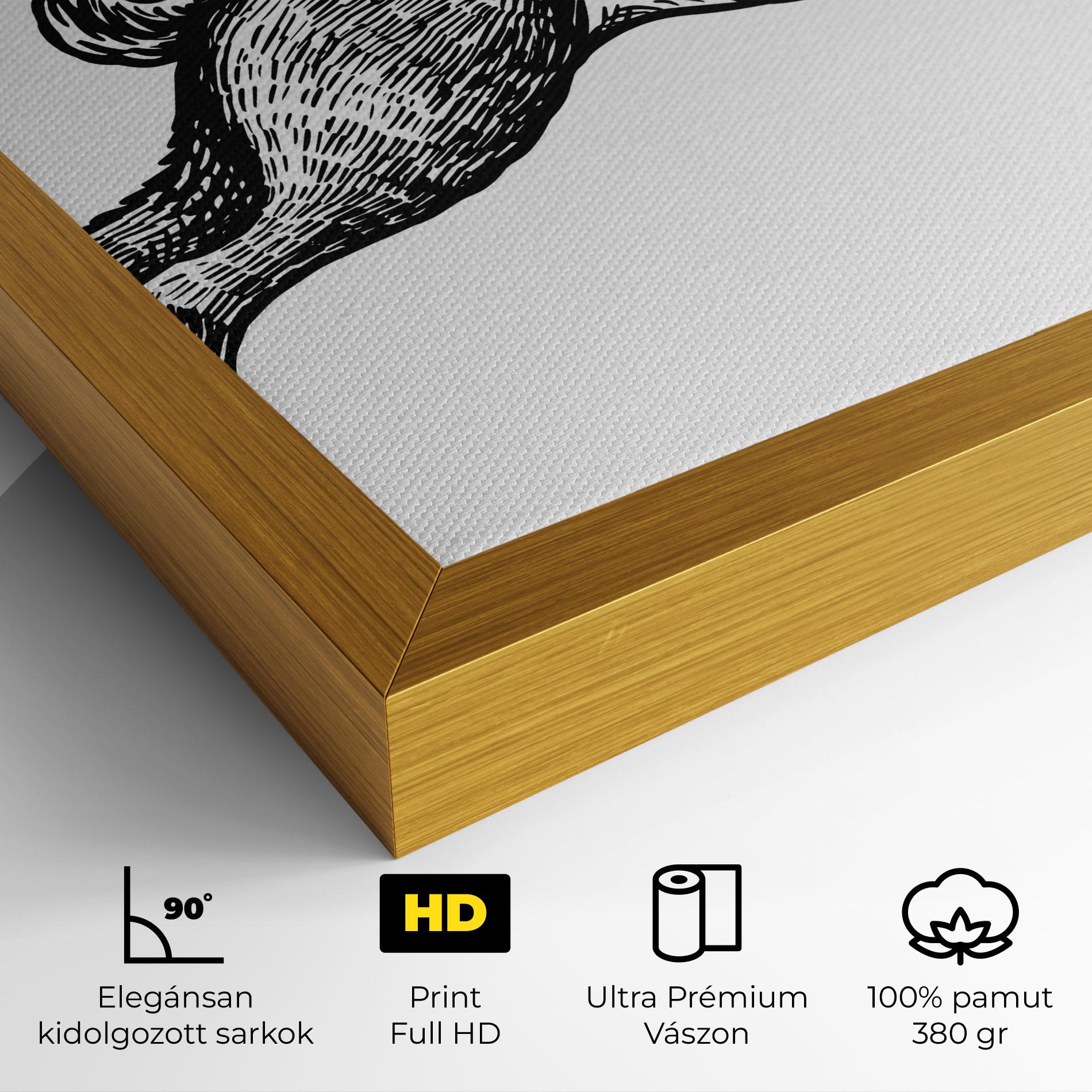 Vászonkép Black Line Bunny mockup 4
