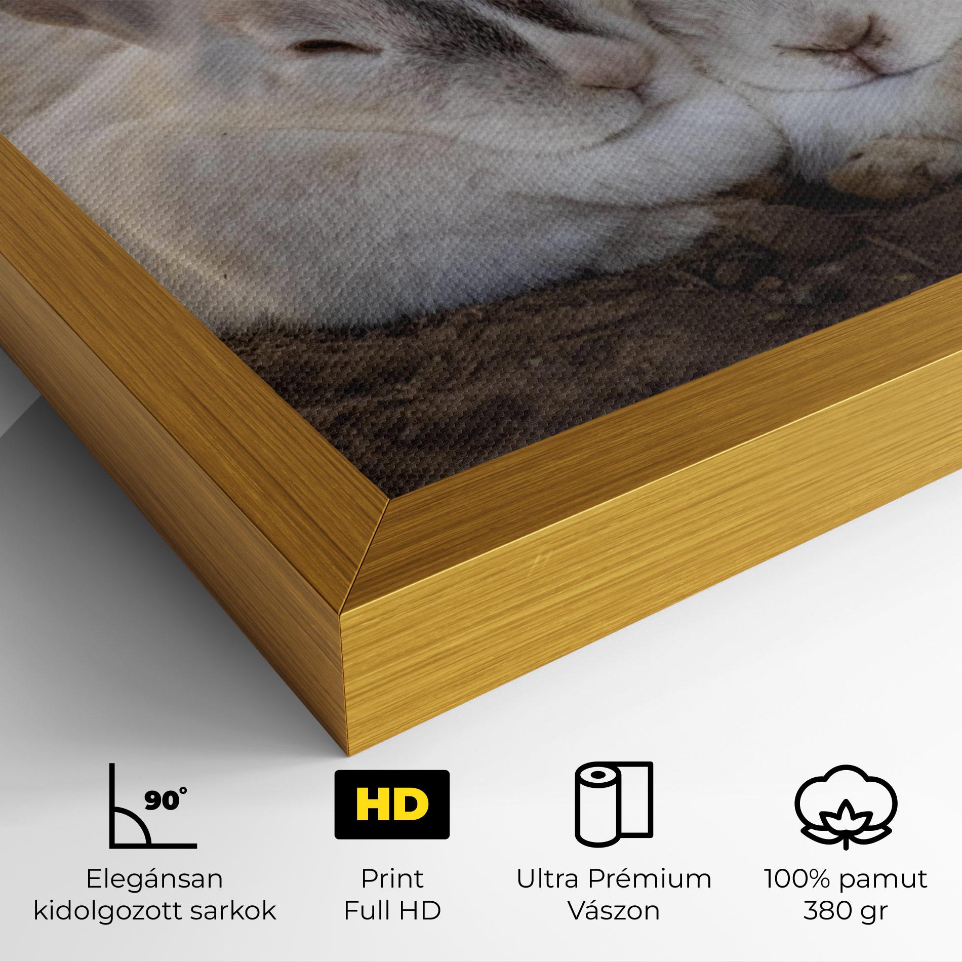 Vászonkép Light Grey Bunny Sleeping mockup 4