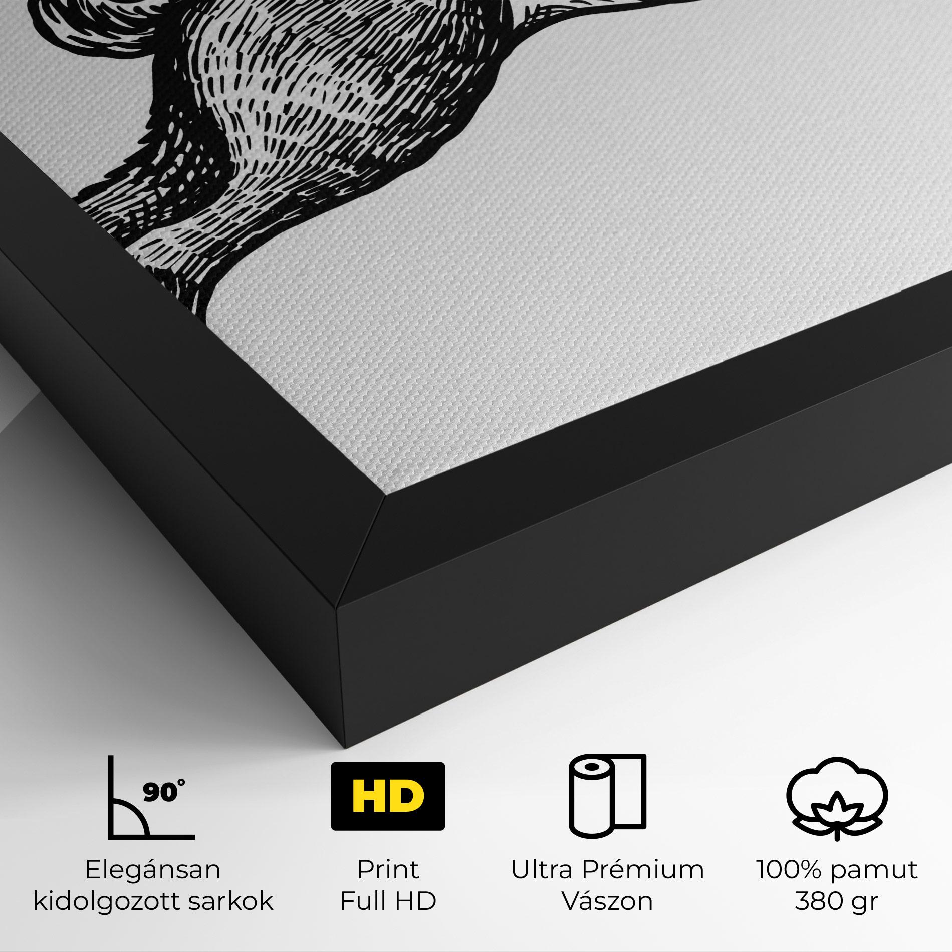 Vászonkép Black Line Bunny mockup 4
