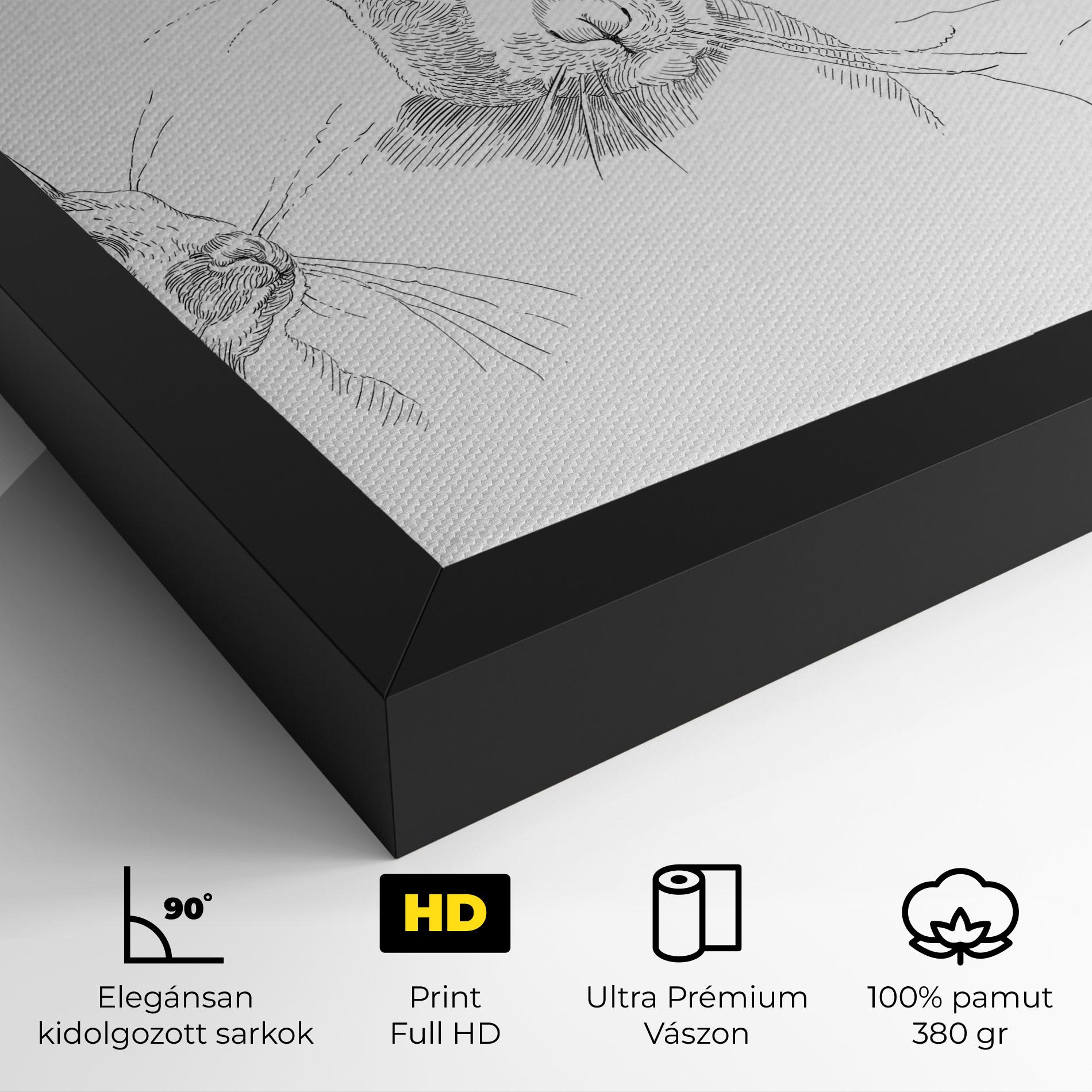 Vászonkép Hand Drawn Bunny mockup 4