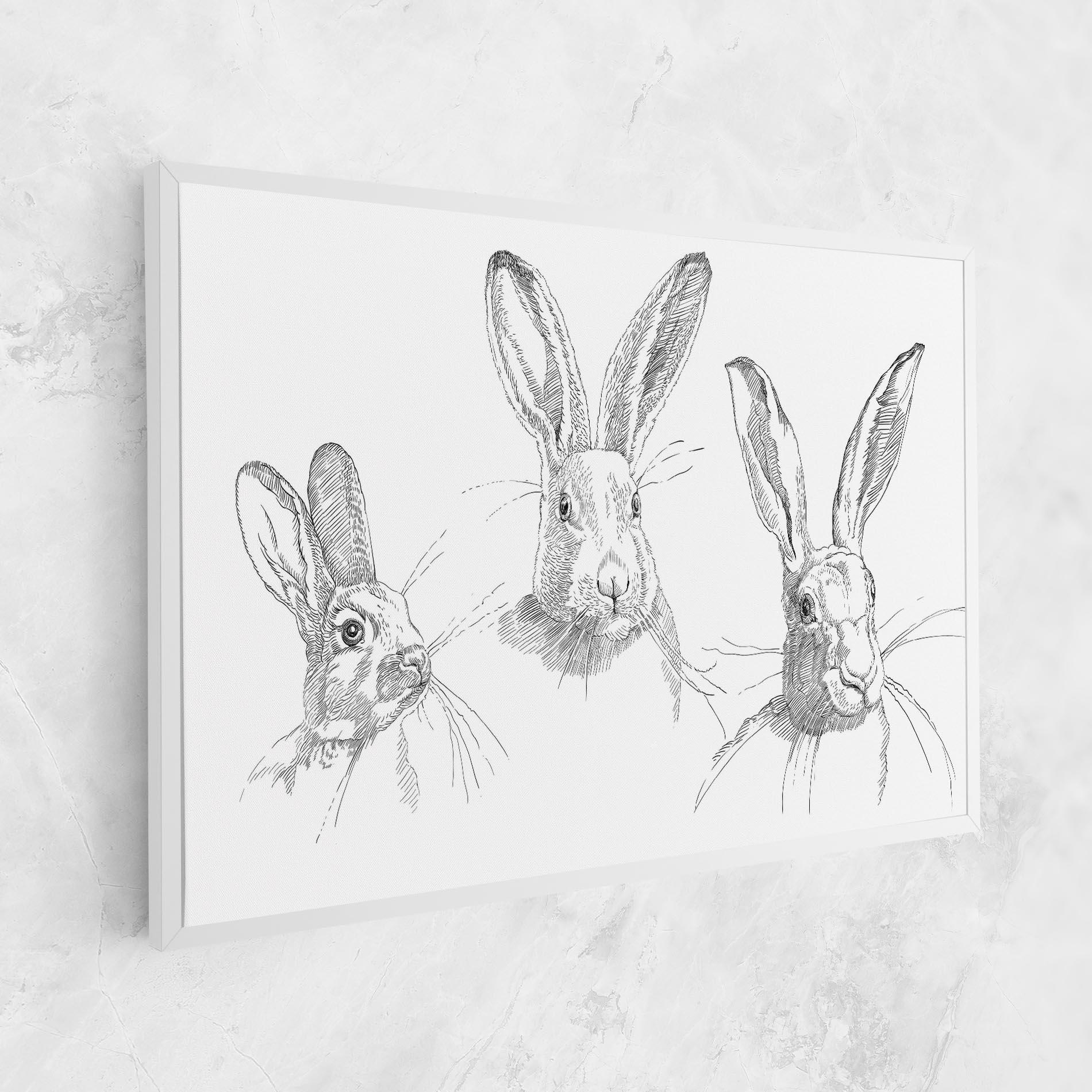 Vászonkép Hand Drawn Bunny mockup 1