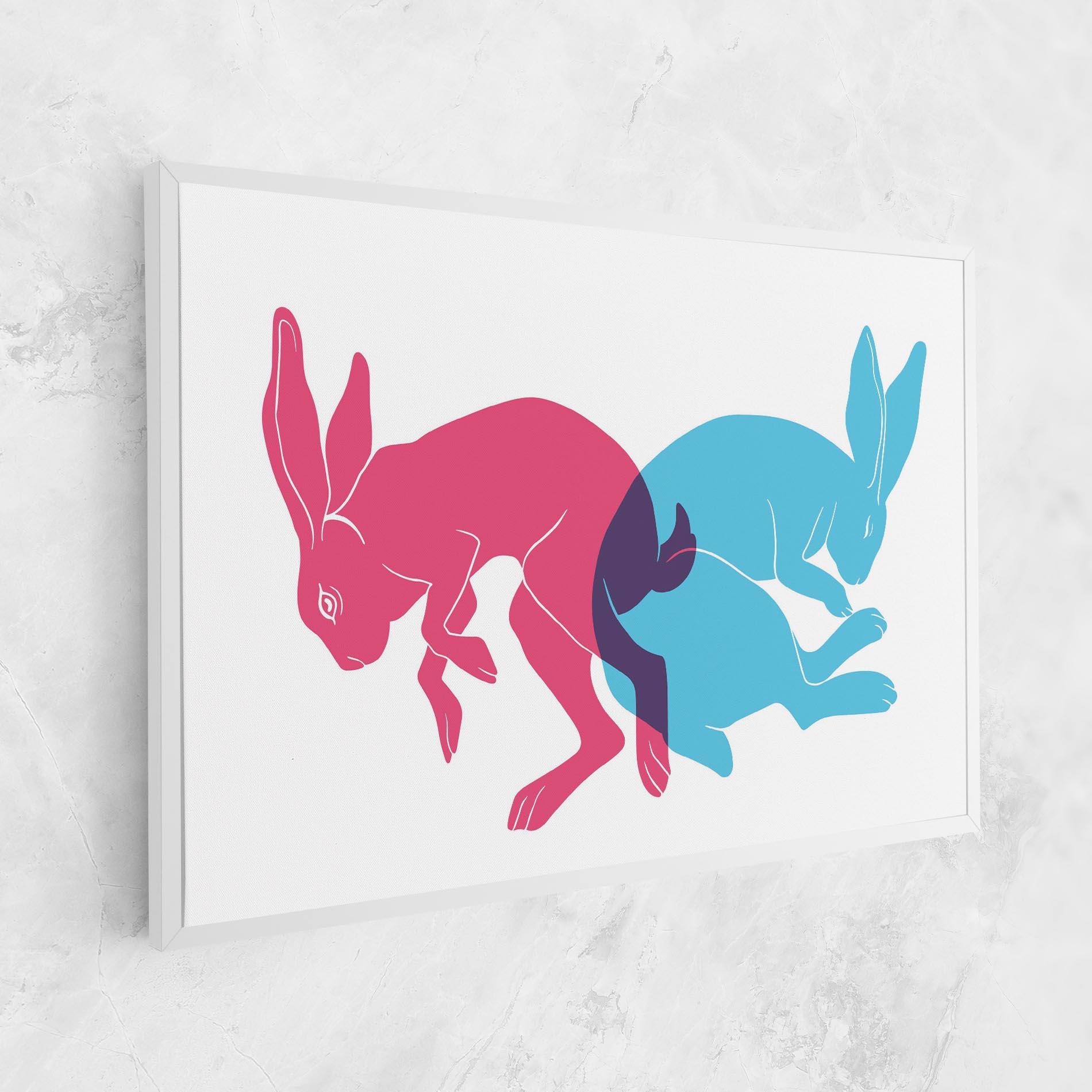 Vászonkép Rabbits Riso mockup 1