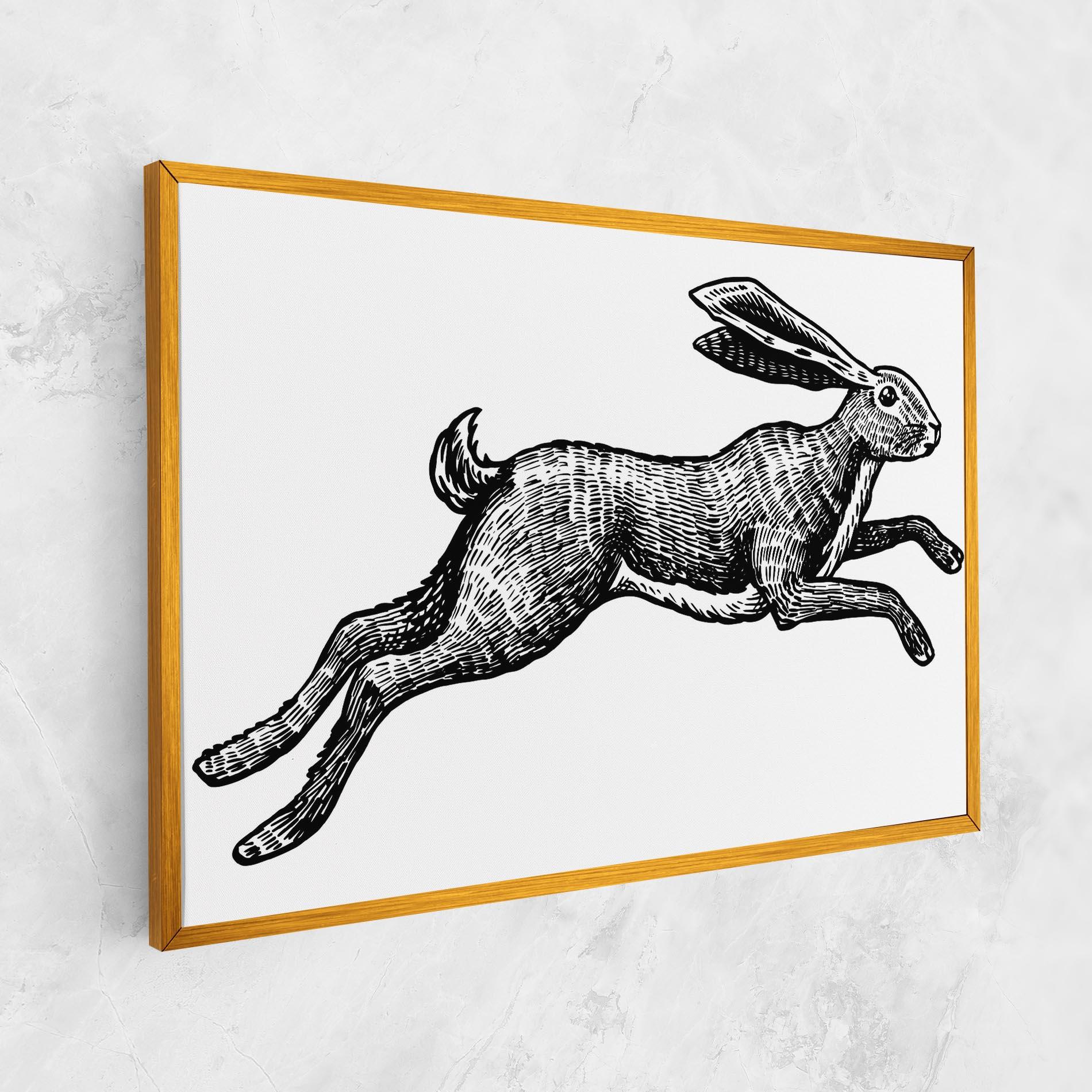 Vászonkép Black Line Bunny mockup 1