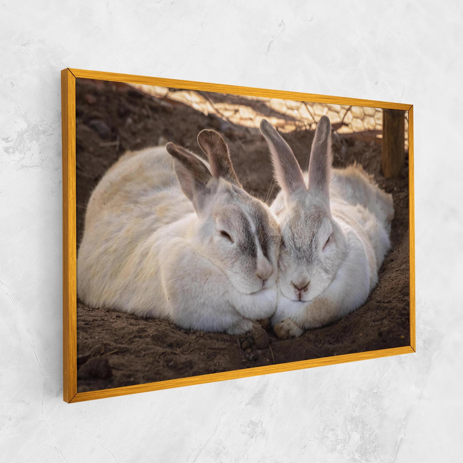 Vászonkép Light Grey Bunny Sleeping mockup 1