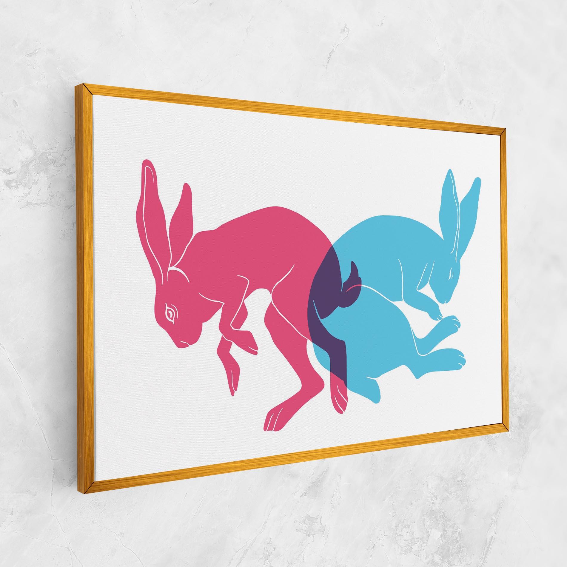 Vászonkép Rabbits Riso mockup 1