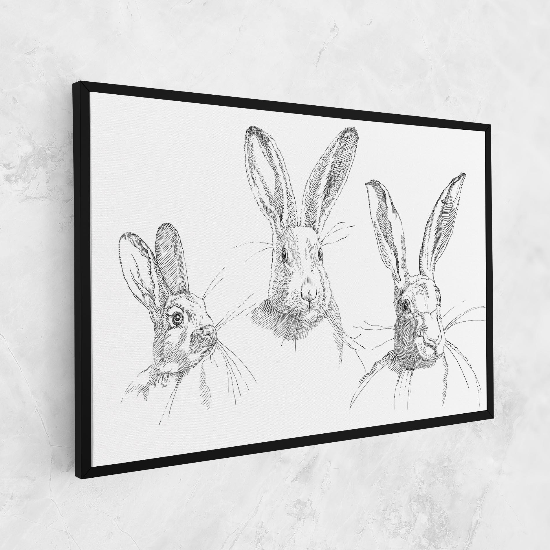 Vászonkép Hand Drawn Bunny mockup 1