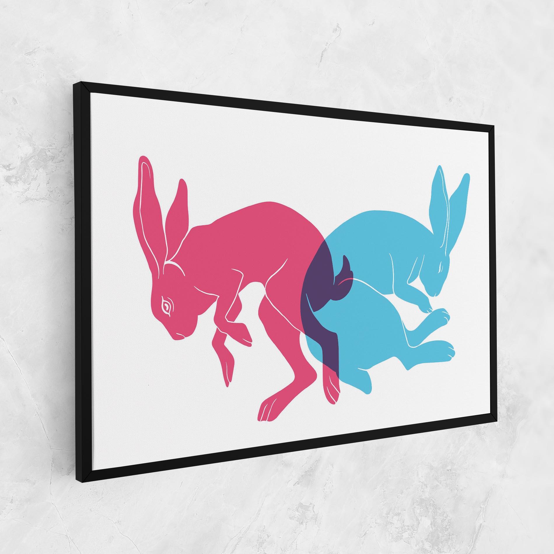Vászonkép Rabbits Riso mockup 1
