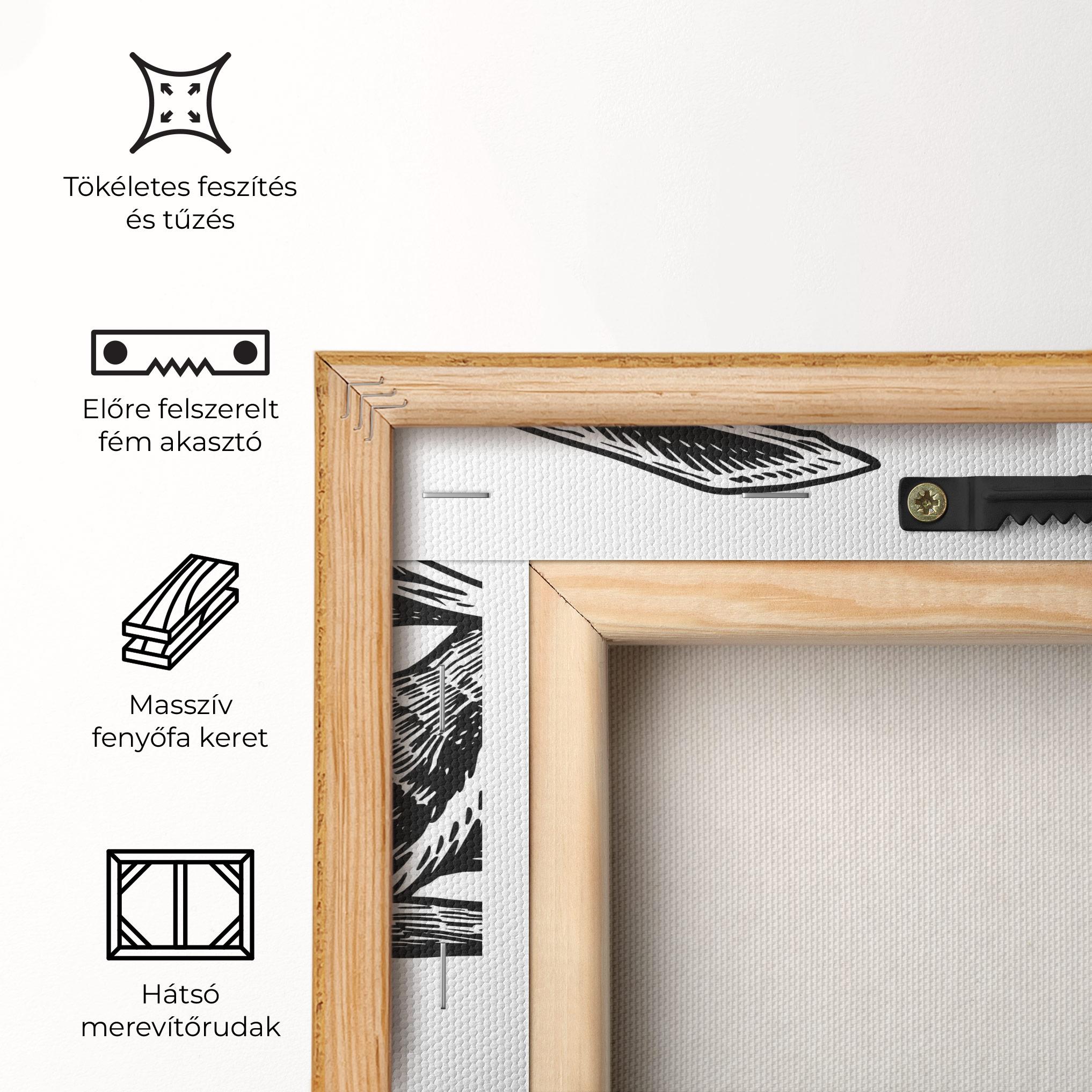 Vászonkép Black Line Bunny mockup 5