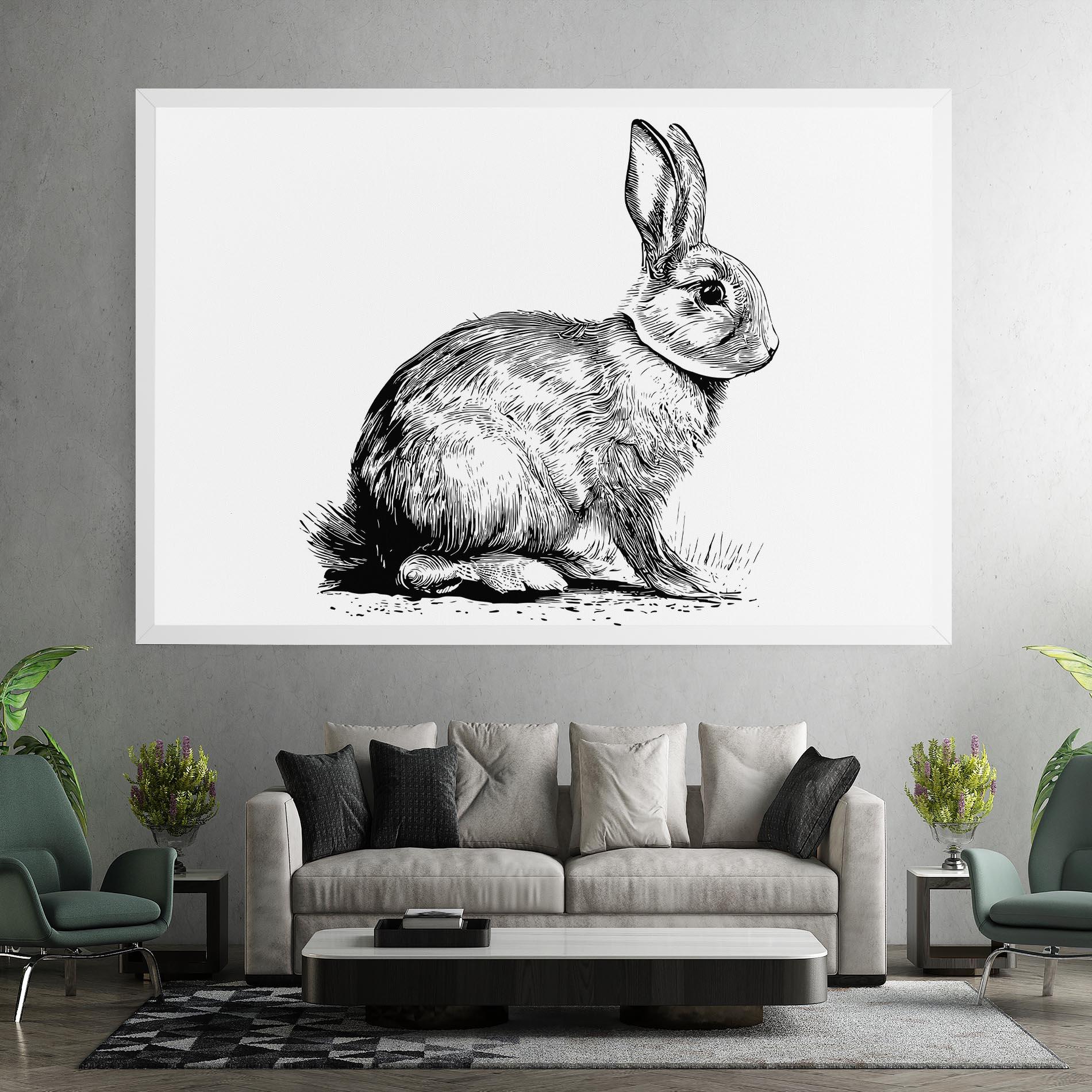 Vászonkép Bunny Black Lines mockup 7
