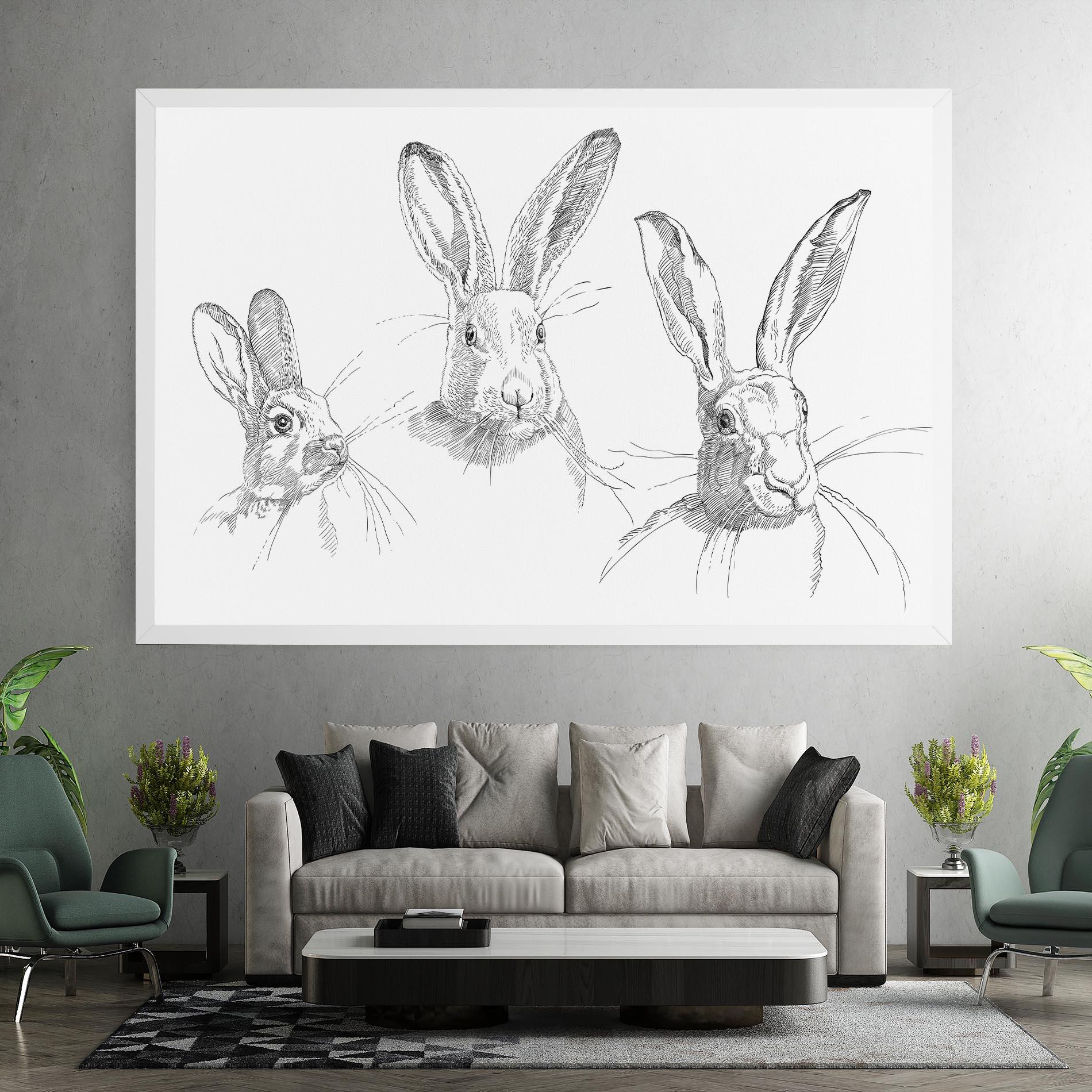 Vászonkép Hand Drawn Bunny mockup 7